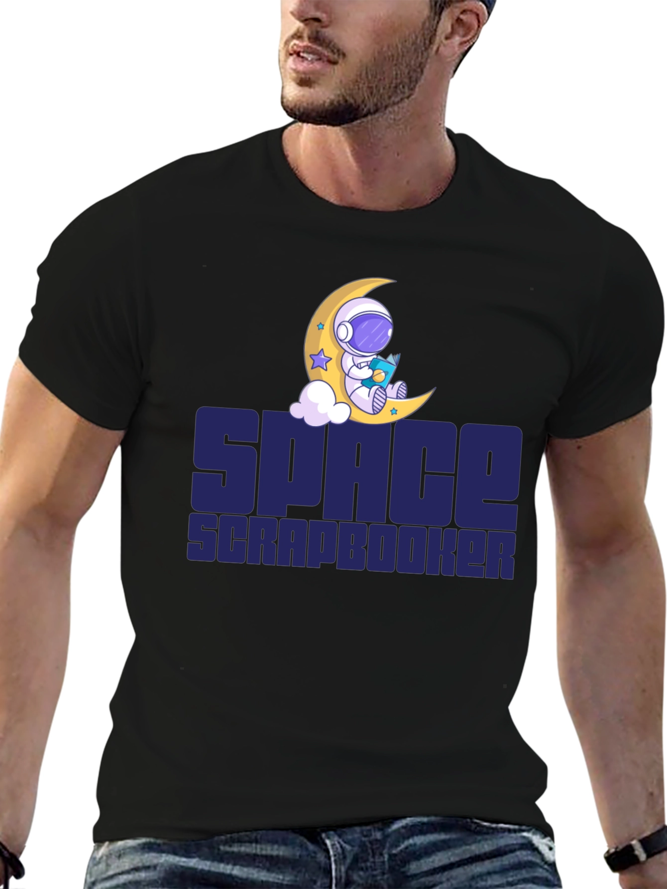 Space Scrapbooker T-Shirt - Astronaut Moon Design