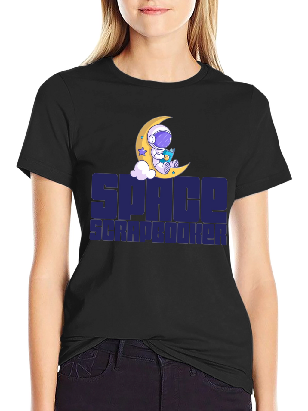Space Scrapbooker T-Shirt - Astronaut Moon Design