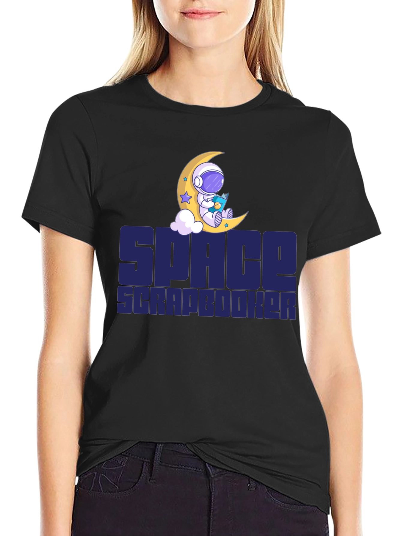 Space Scrapbooker T-Shirt - Astronaut Moon Design