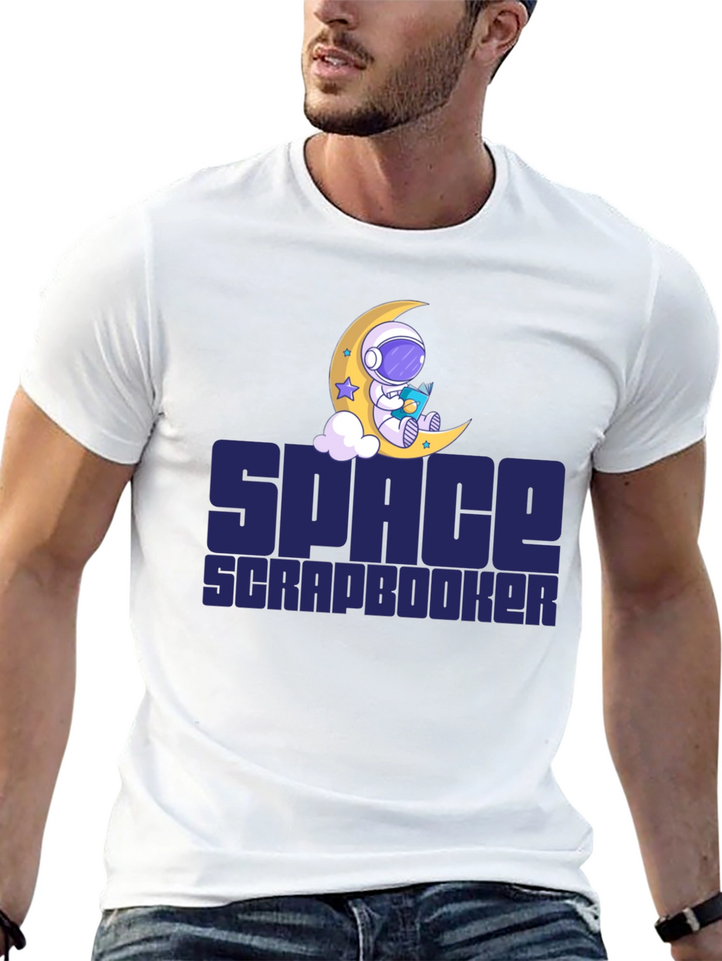 Space Scrapbooker T-Shirt - Astronaut Moon Design