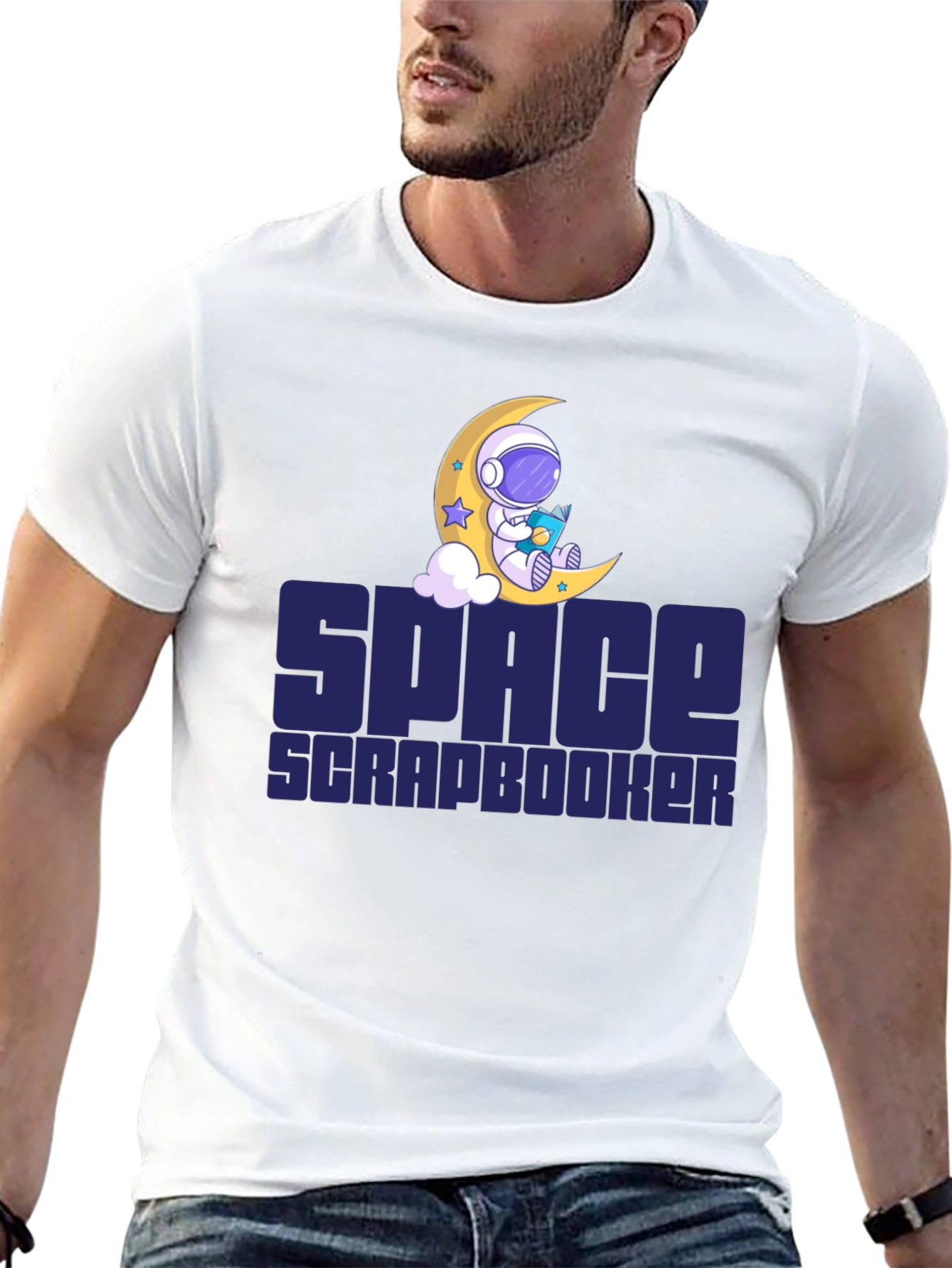 Space Scrapbooker T-Shirt - Astronaut Moon Design