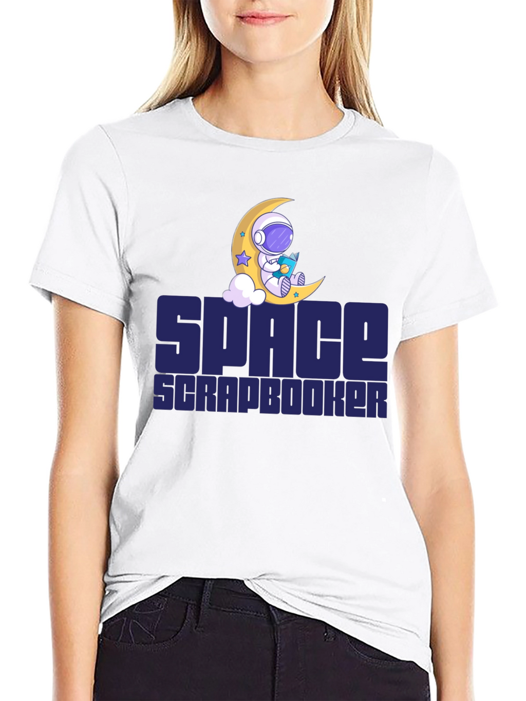Space Scrapbooker T-Shirt - Astronaut Moon Design