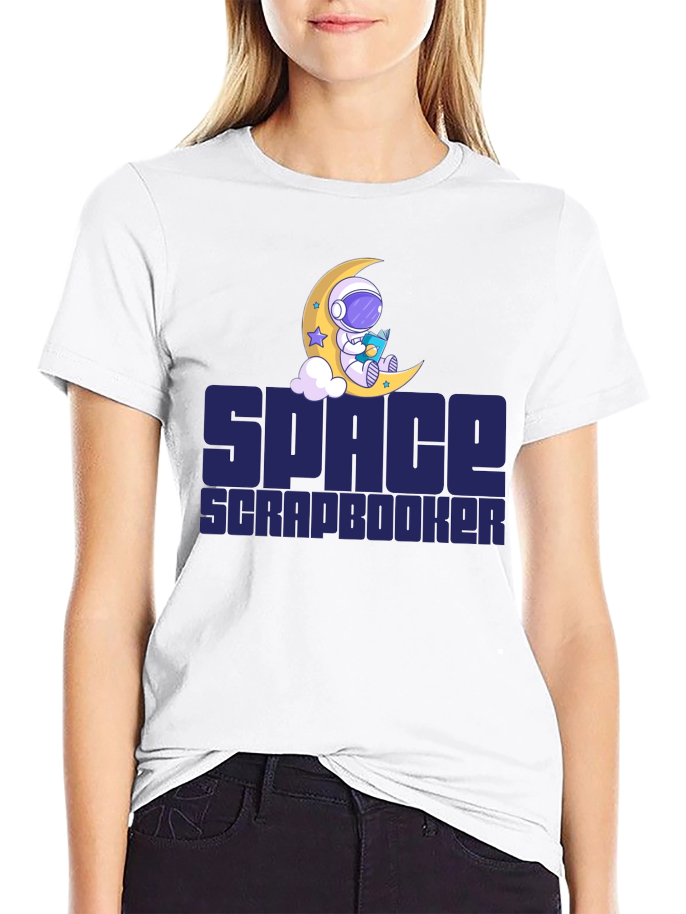 Space Scrapbooker T-Shirt - Astronaut Moon Design