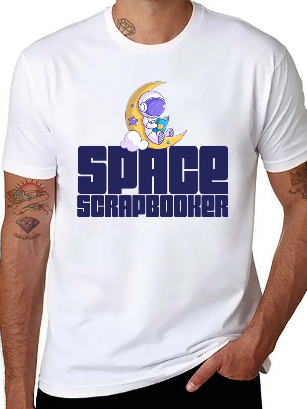 Space Scrapbooker T-Shirt - Astronaut Moon Design