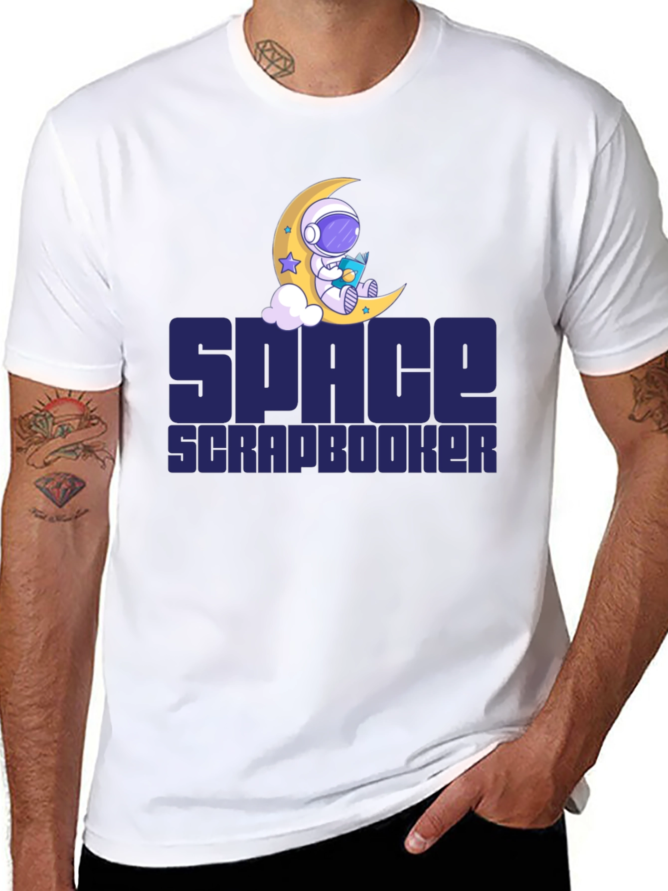 Space Scrapbooker T-Shirt - Astronaut Moon Design