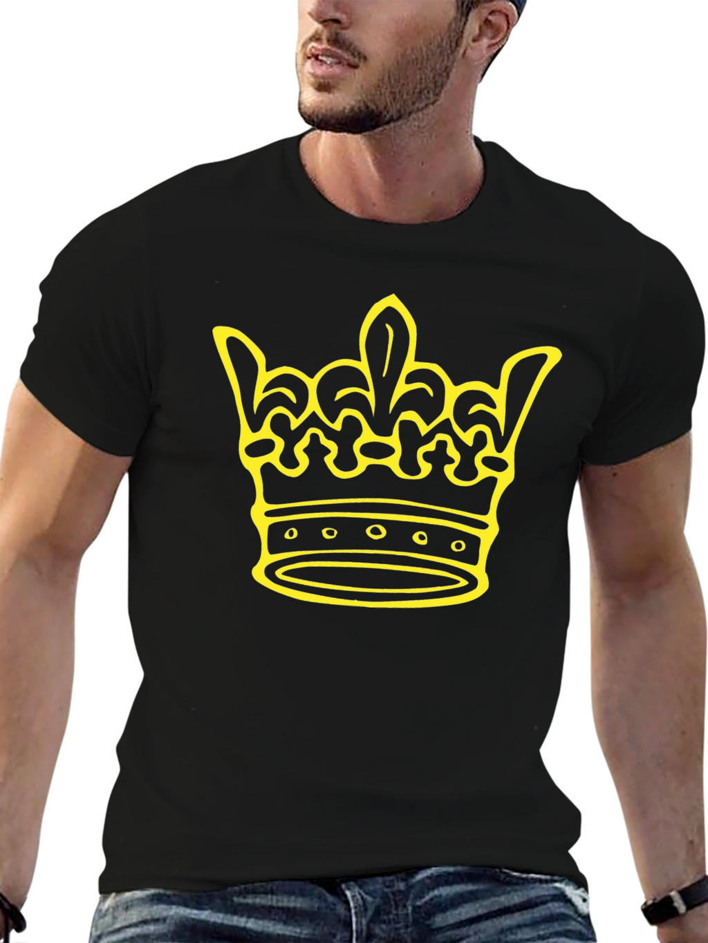 Crown Graphic Tee - Black Cotton Blend