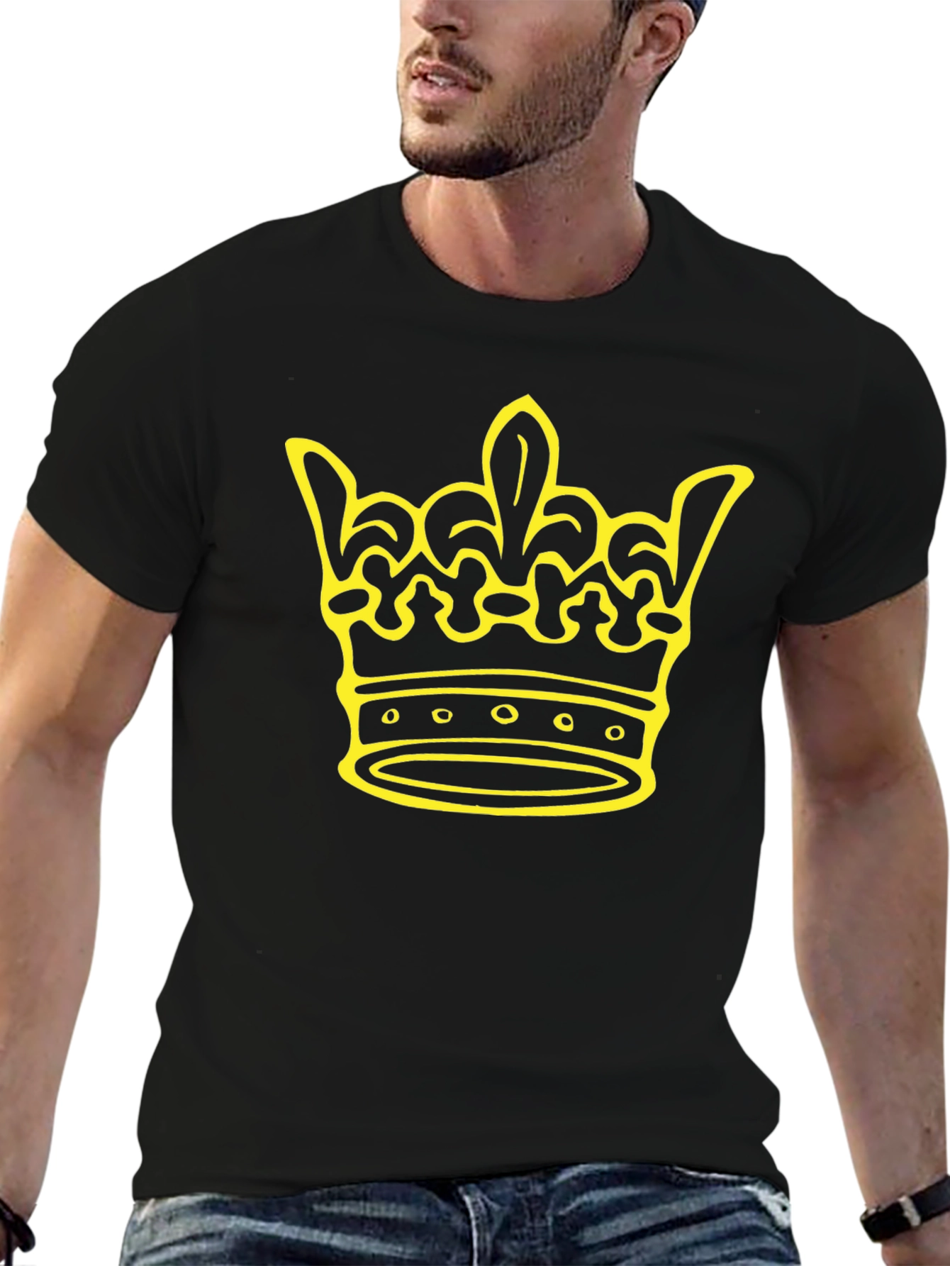 Crown Graphic Tee - Black Cotton Blend