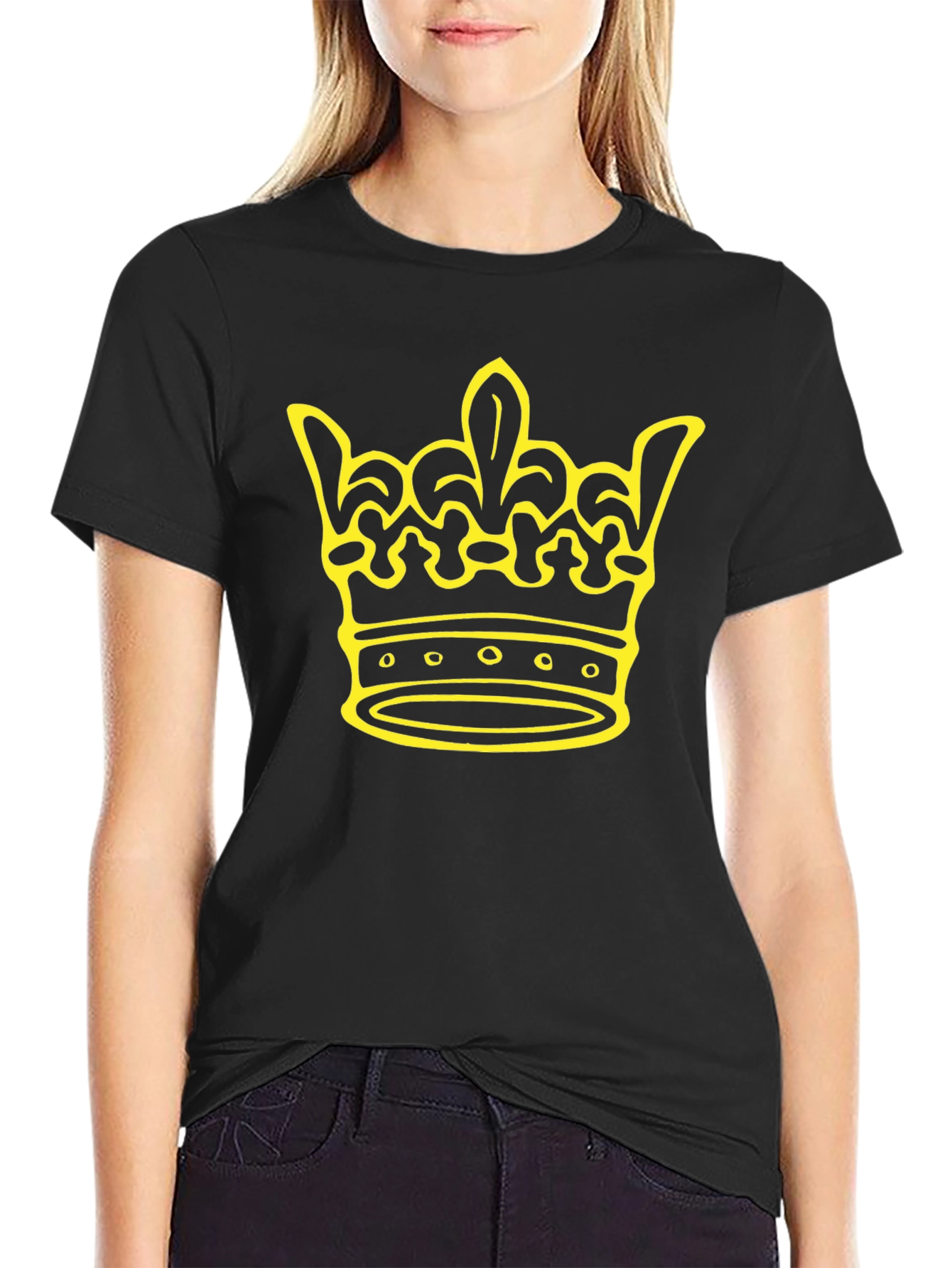 Crown Graphic Tee - Black Cotton Blend