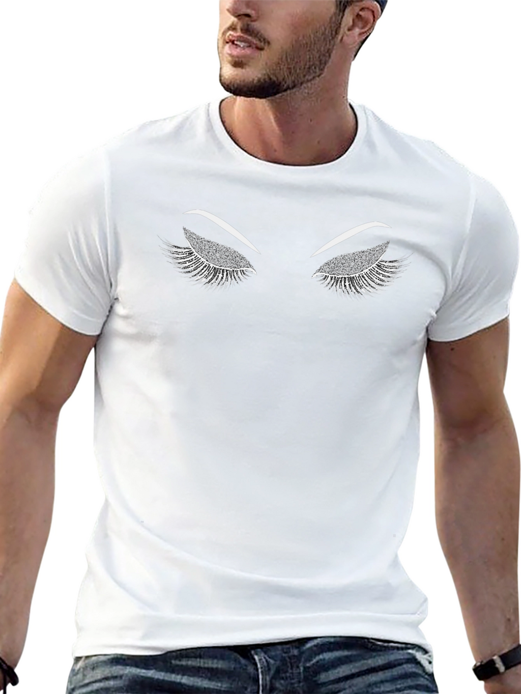 Eyelash Graphic Tee - Stylish Black Shirt