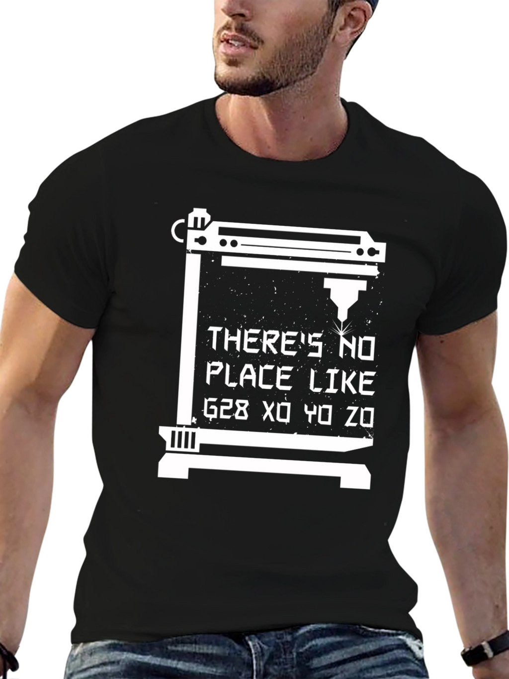 3D Printer Slogan Graphic Tee - Black