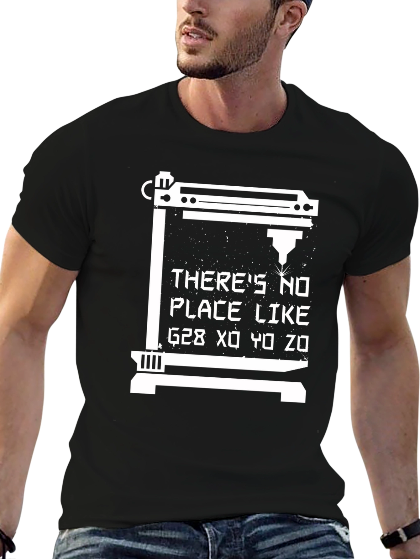 3D Printer Slogan Graphic Tee - Black