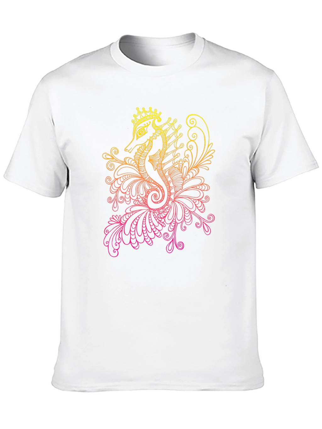 Seahorse Crown Graphic Tee - Black