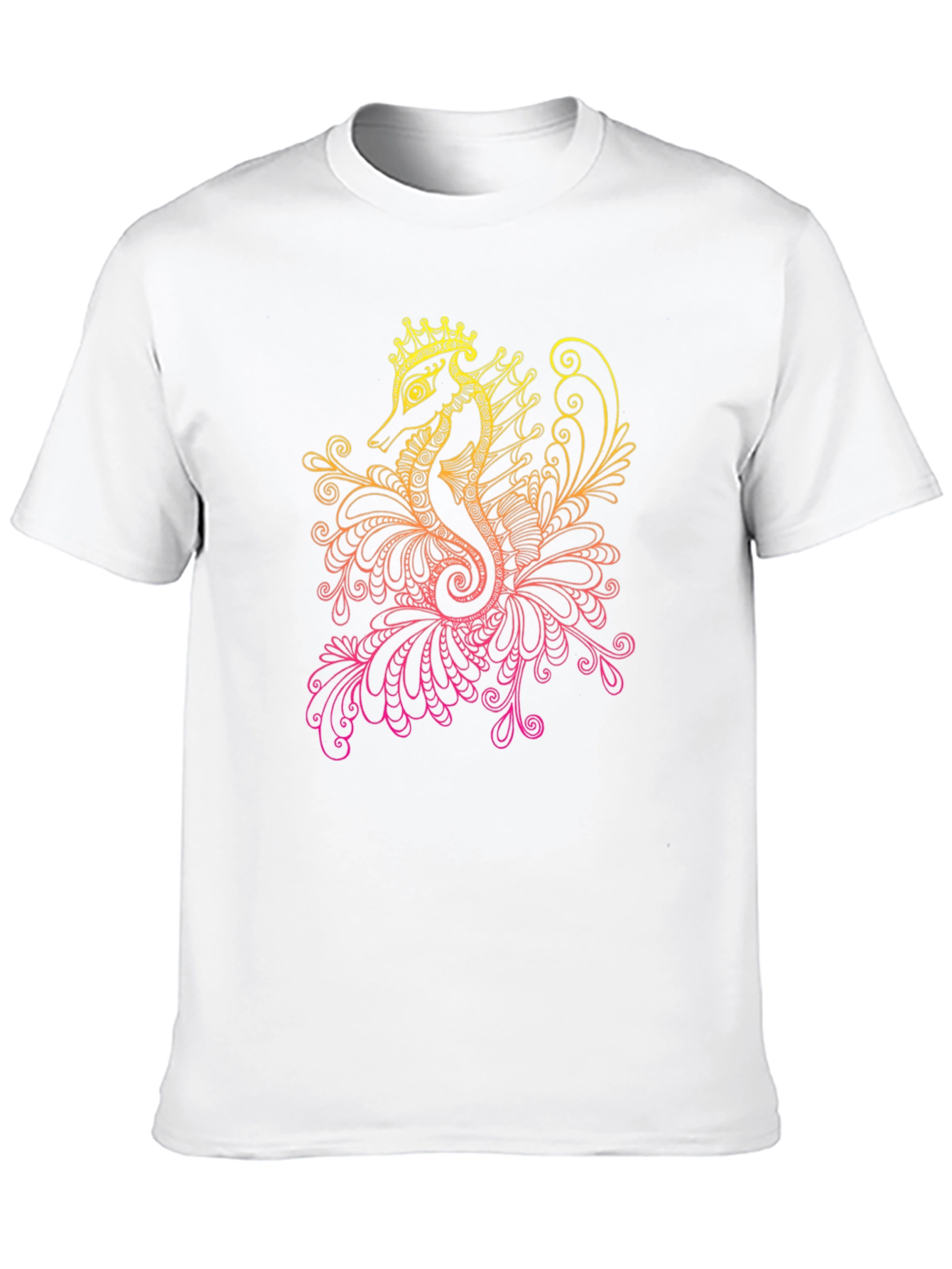 Seahorse Crown Graphic Tee - Black