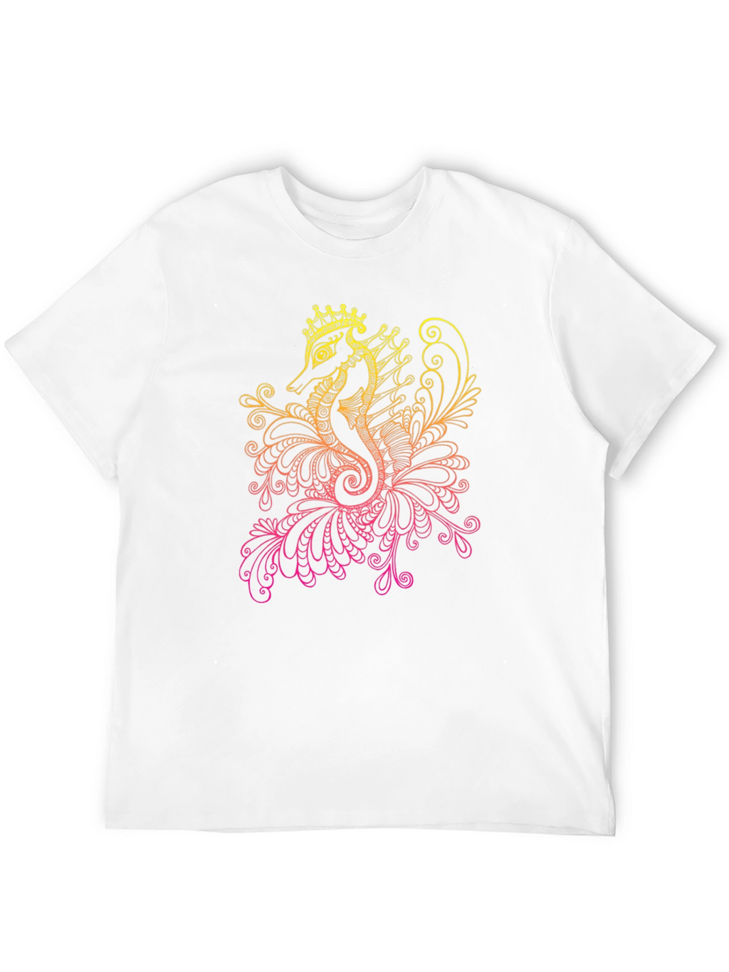 Seahorse Crown Graphic Tee - Black