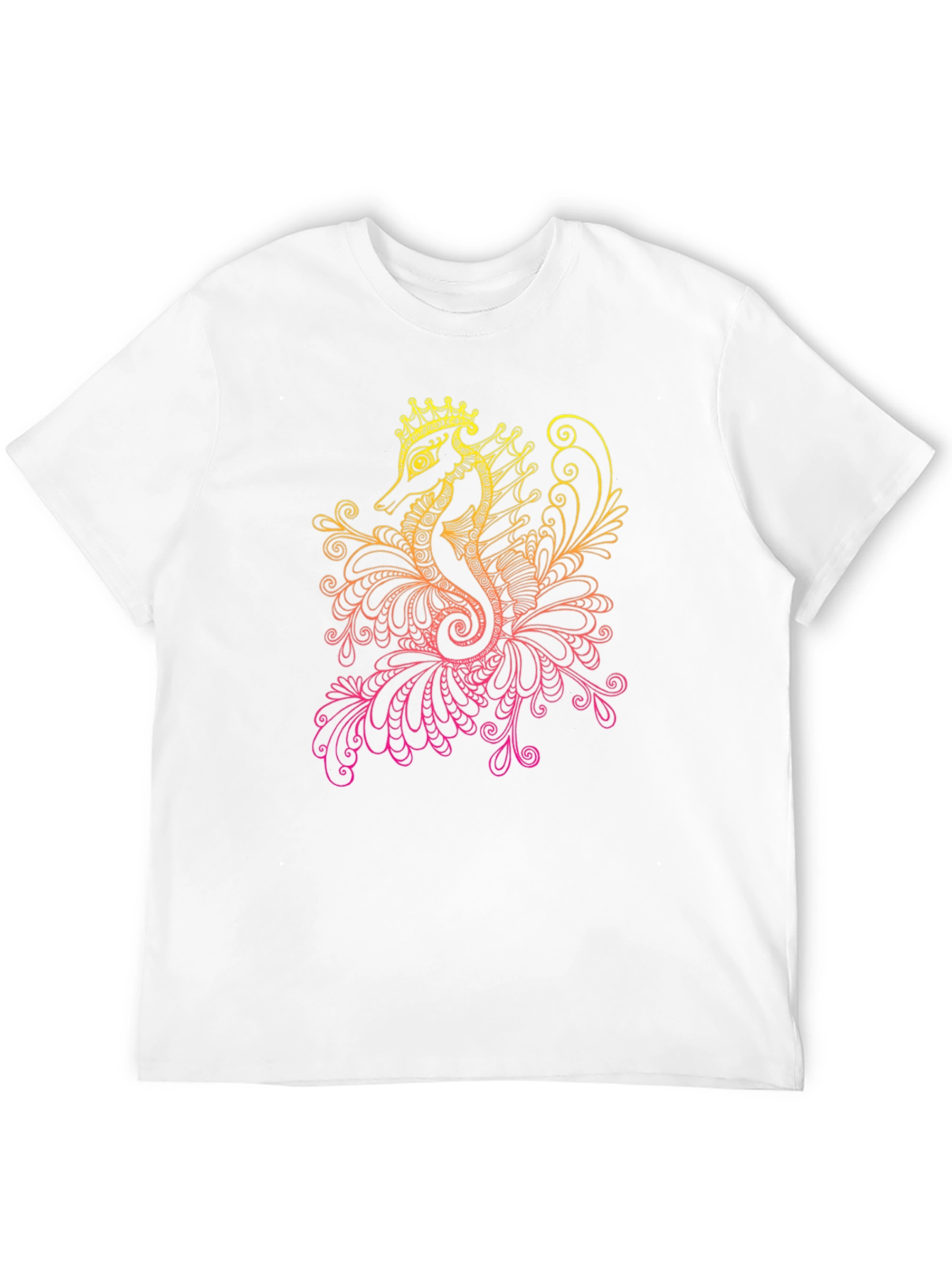 Seahorse Crown Graphic Tee - Black