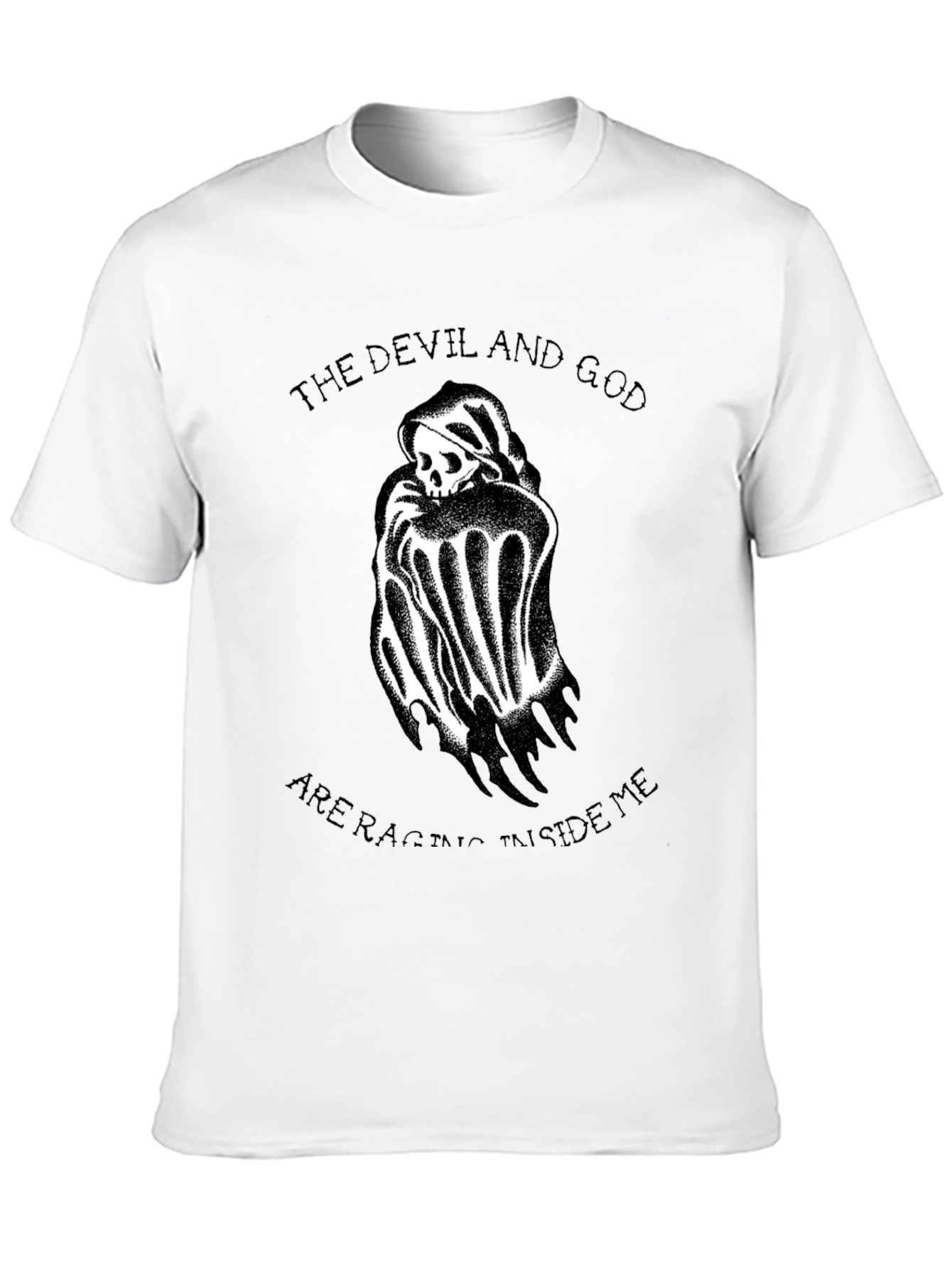Devil and God T-Shirt - Graphic Print Tee
