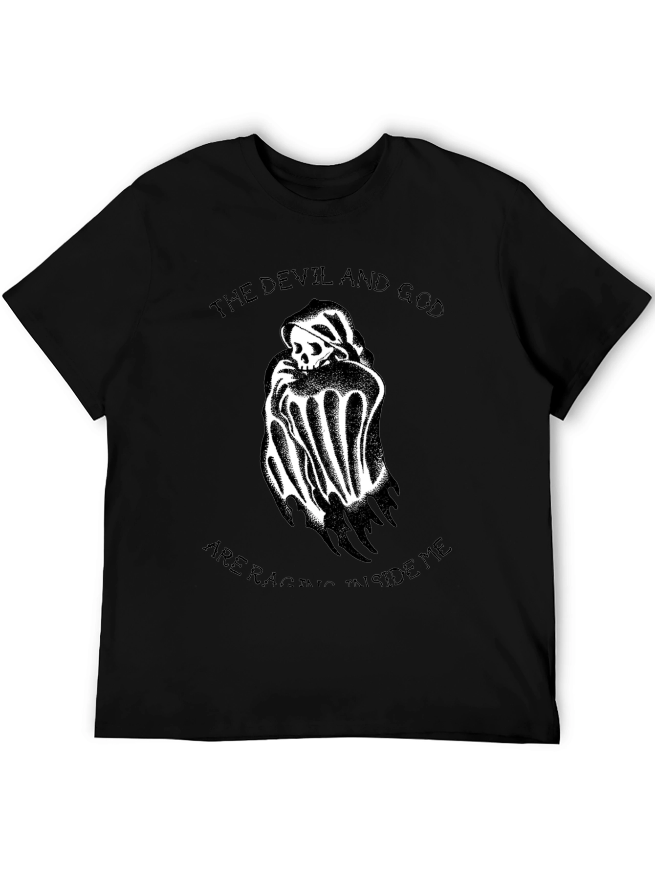Devil and God T-Shirt - Graphic Print Tee