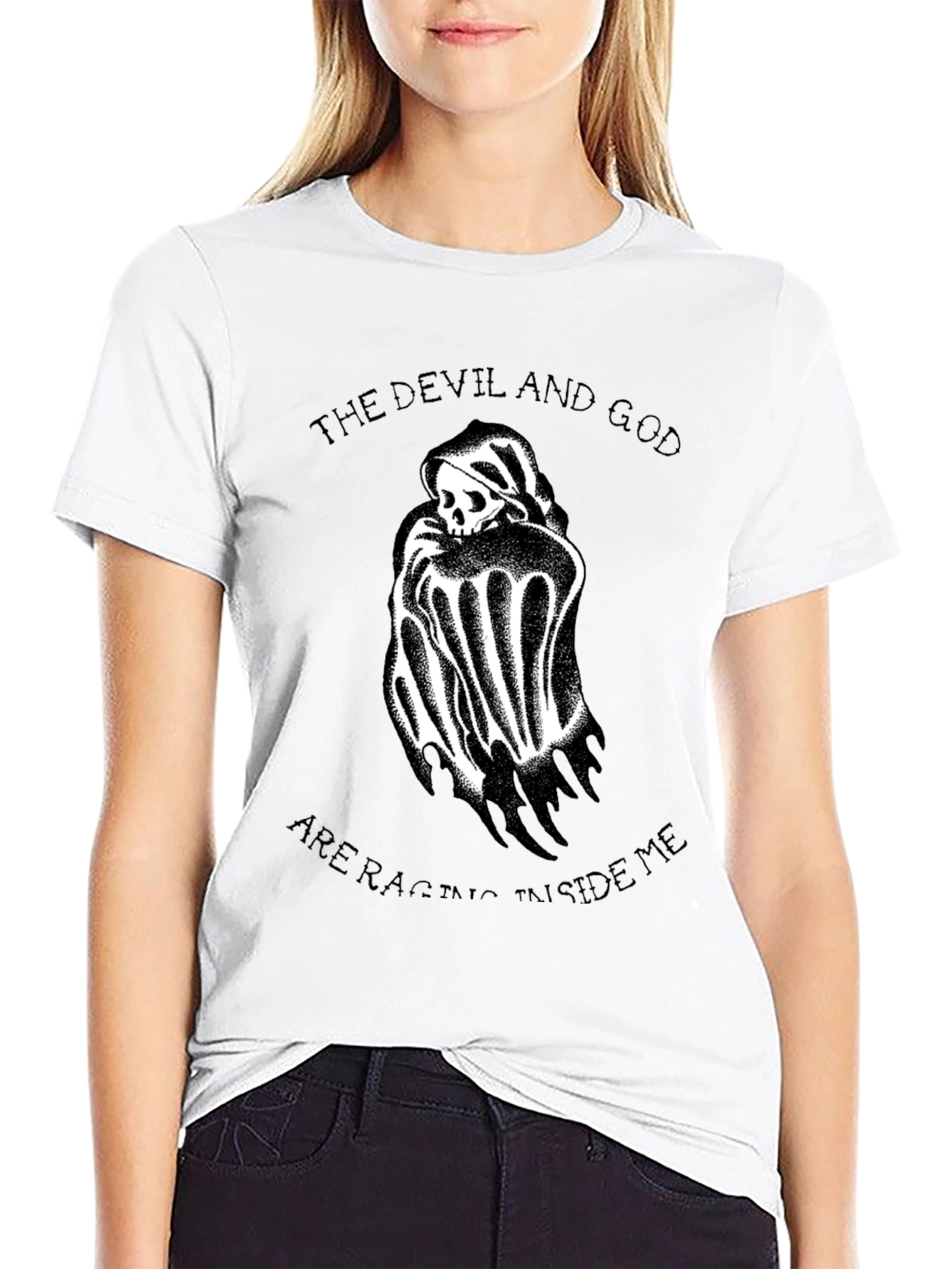 Devil and God T-Shirt - Graphic Print Tee
