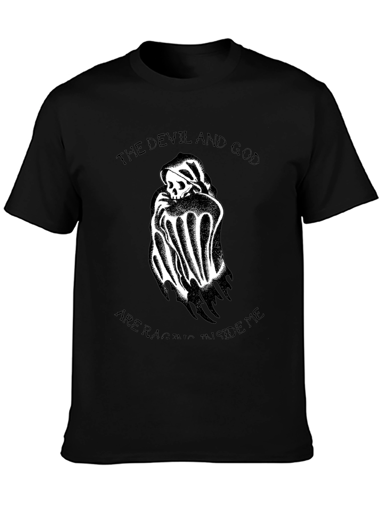 Devil and God T-Shirt - Graphic Print Tee