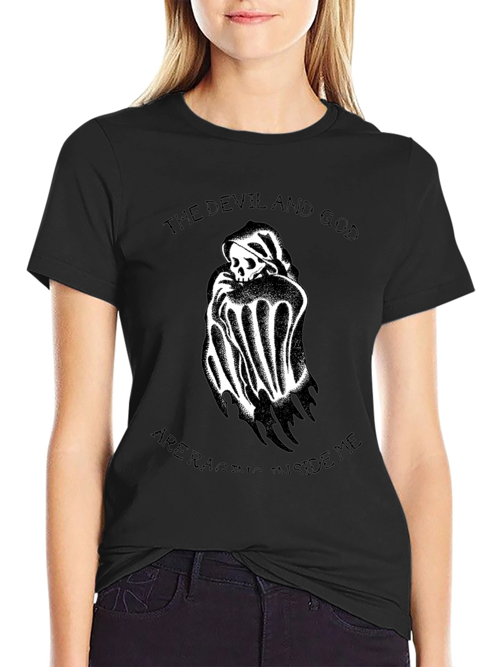 Devil and God T-Shirt - Graphic Print Tee