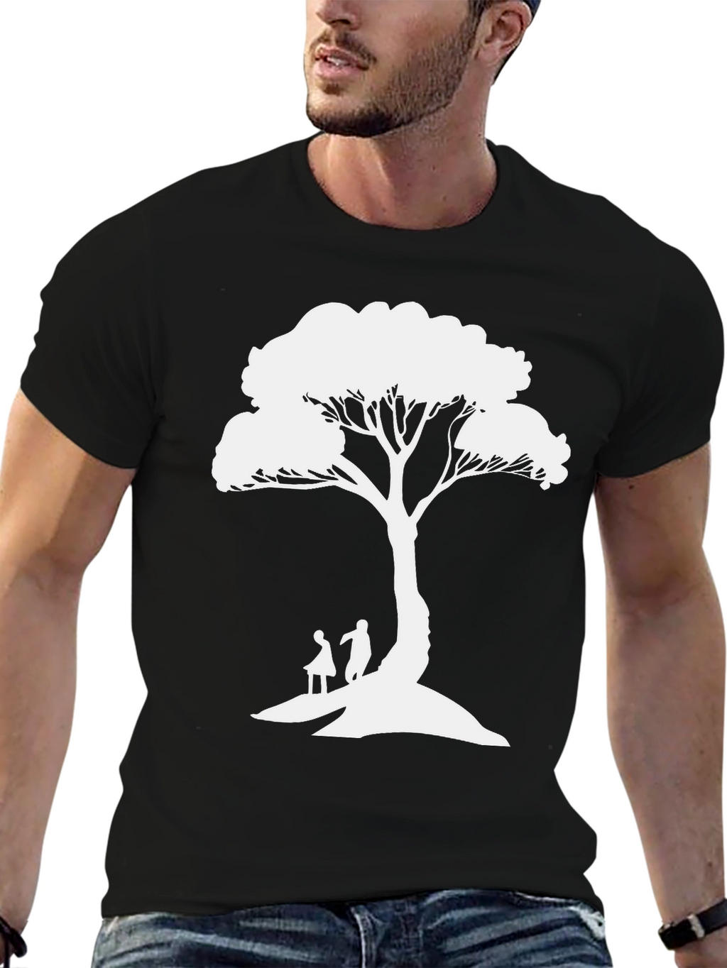 Tree Silhouette Graphic Tee - Unisex Black T-Shirt