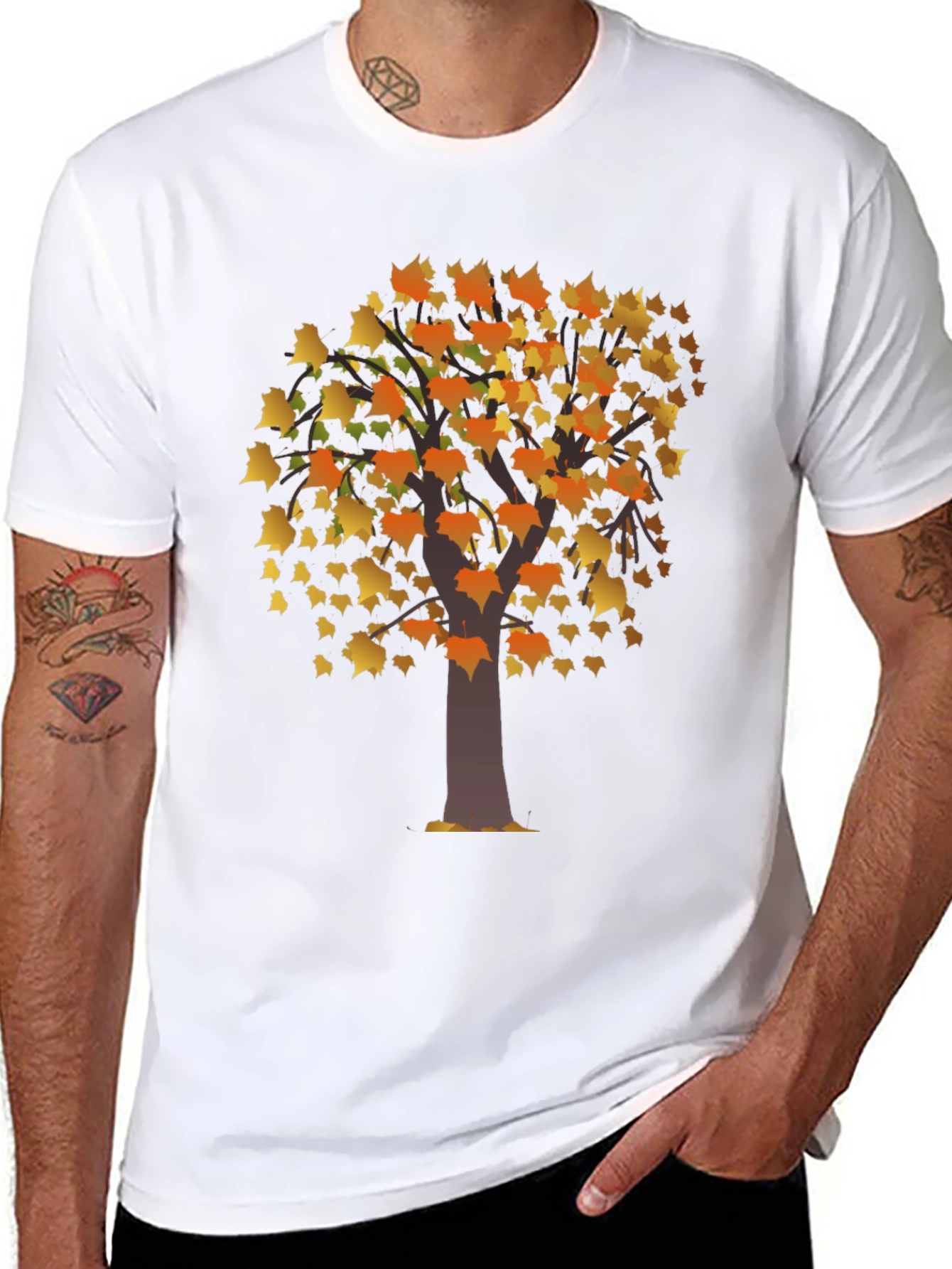 Autumn Tree Graphic Tee - Fall Season Apparel