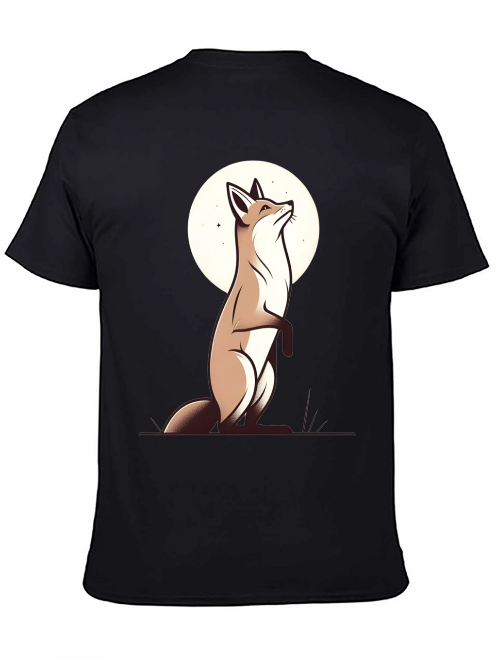 Fox Moon Graphic Tee - Black Cotton
