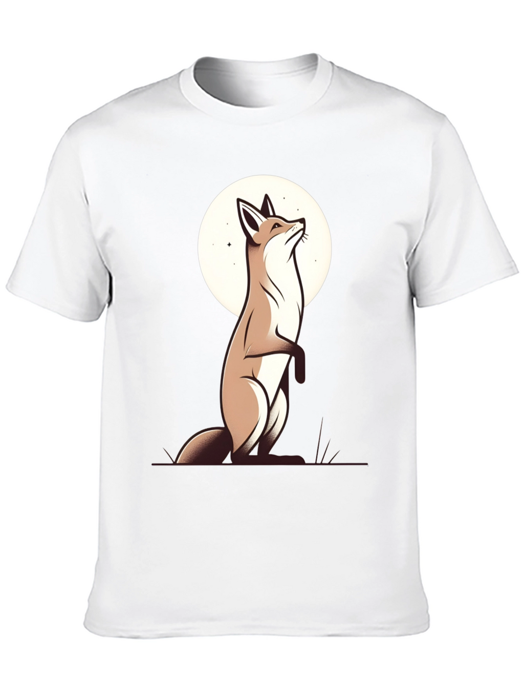 Fox Moon Graphic Tee - Black Cotton