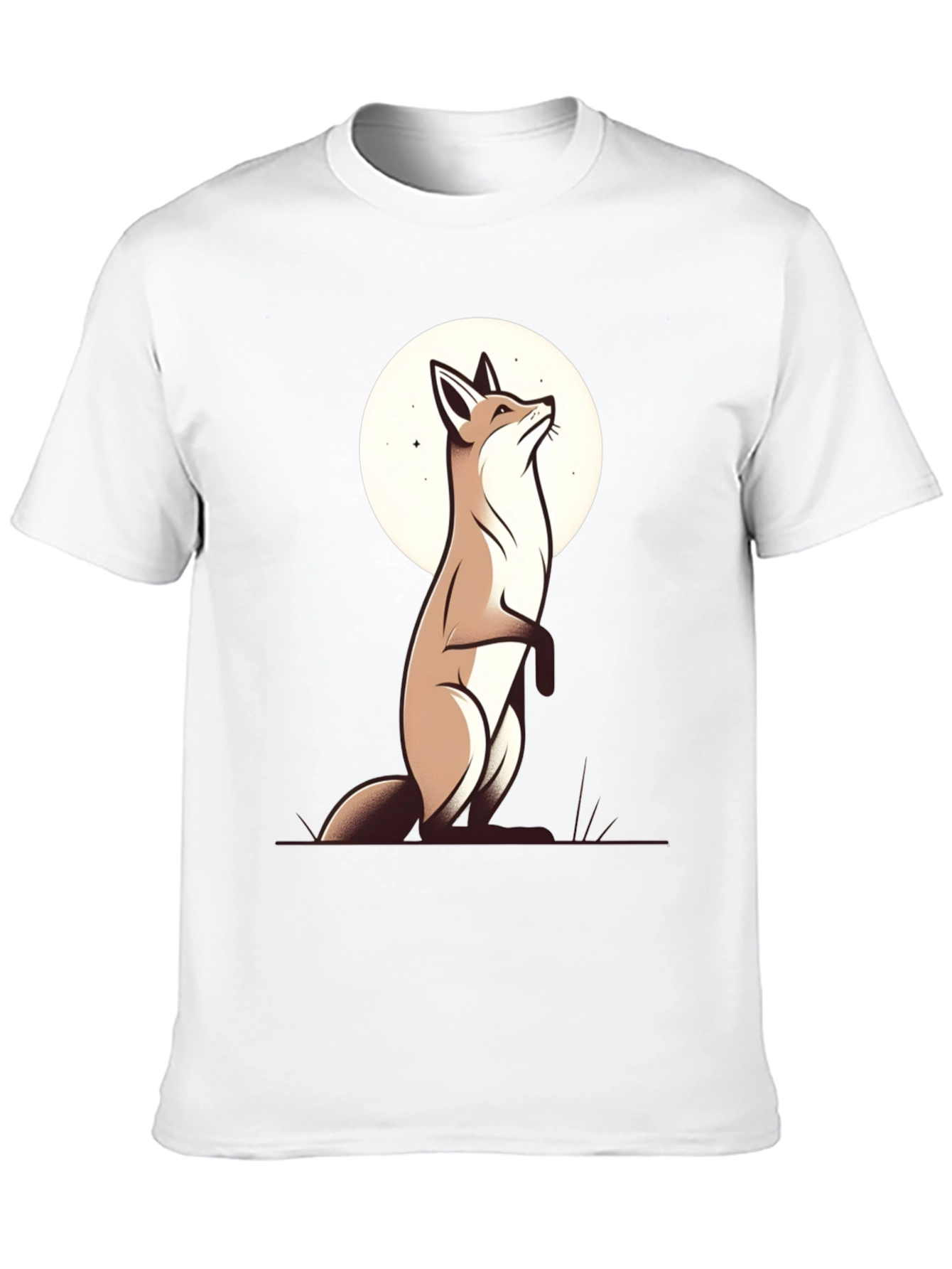 Fox Moon Graphic Tee - Black Cotton