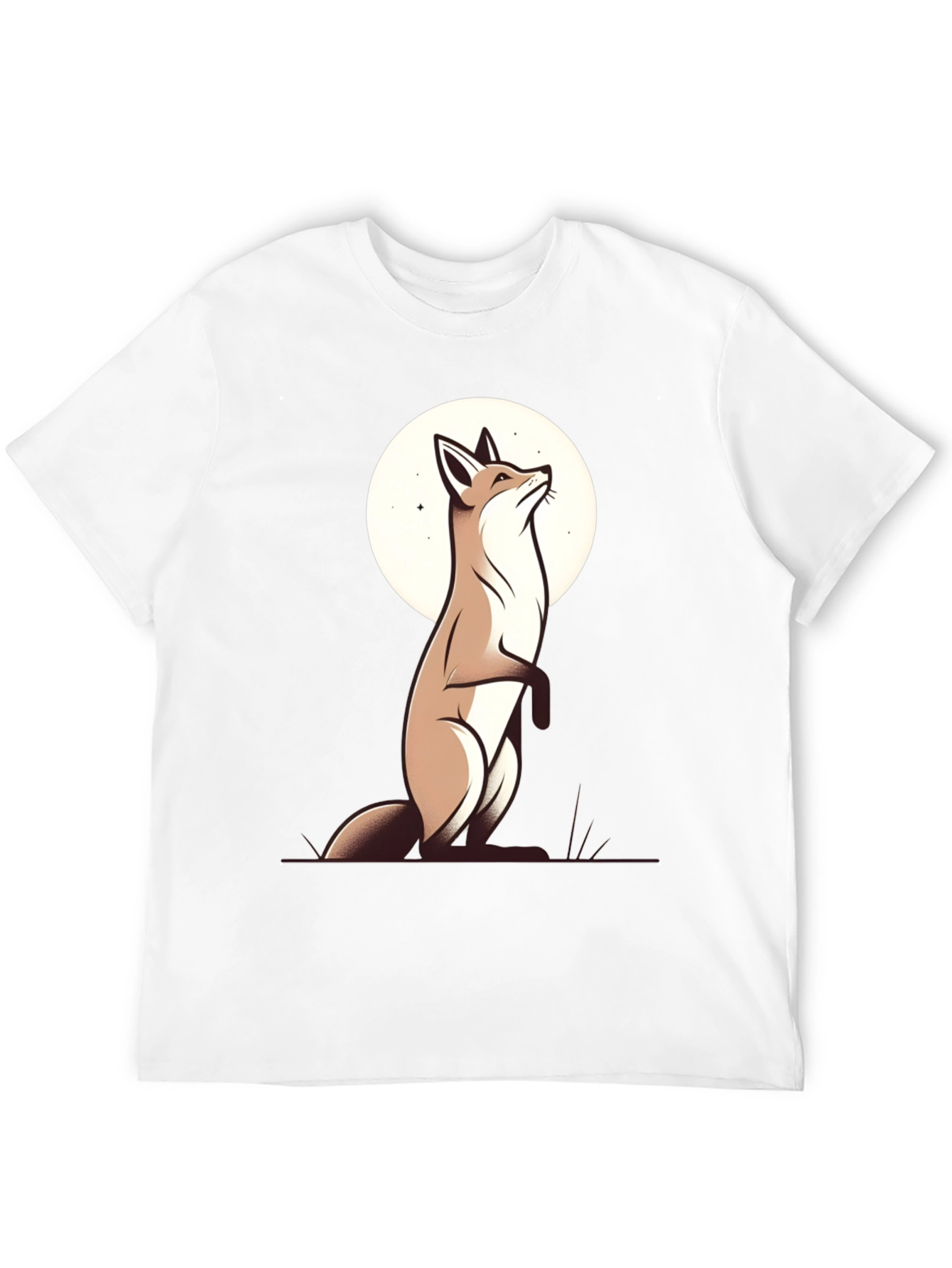 Fox Moon Graphic Tee - Black Cotton