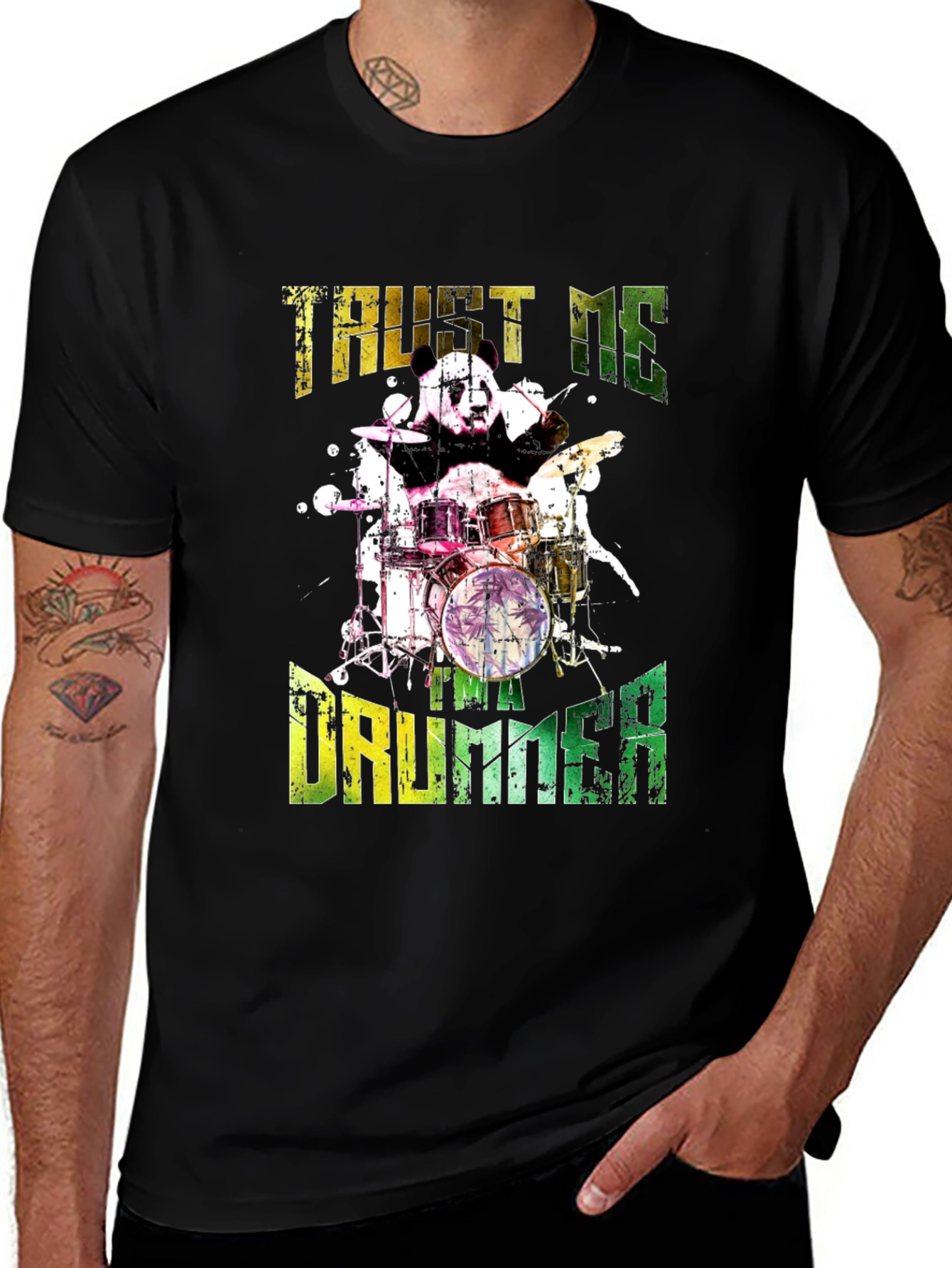 Panda Drummer T-Shirt - Trust Me