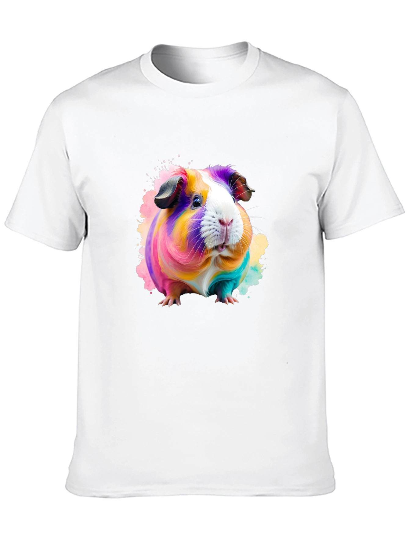 Guinea Pig Watercolor Graphic Black T-Shirt