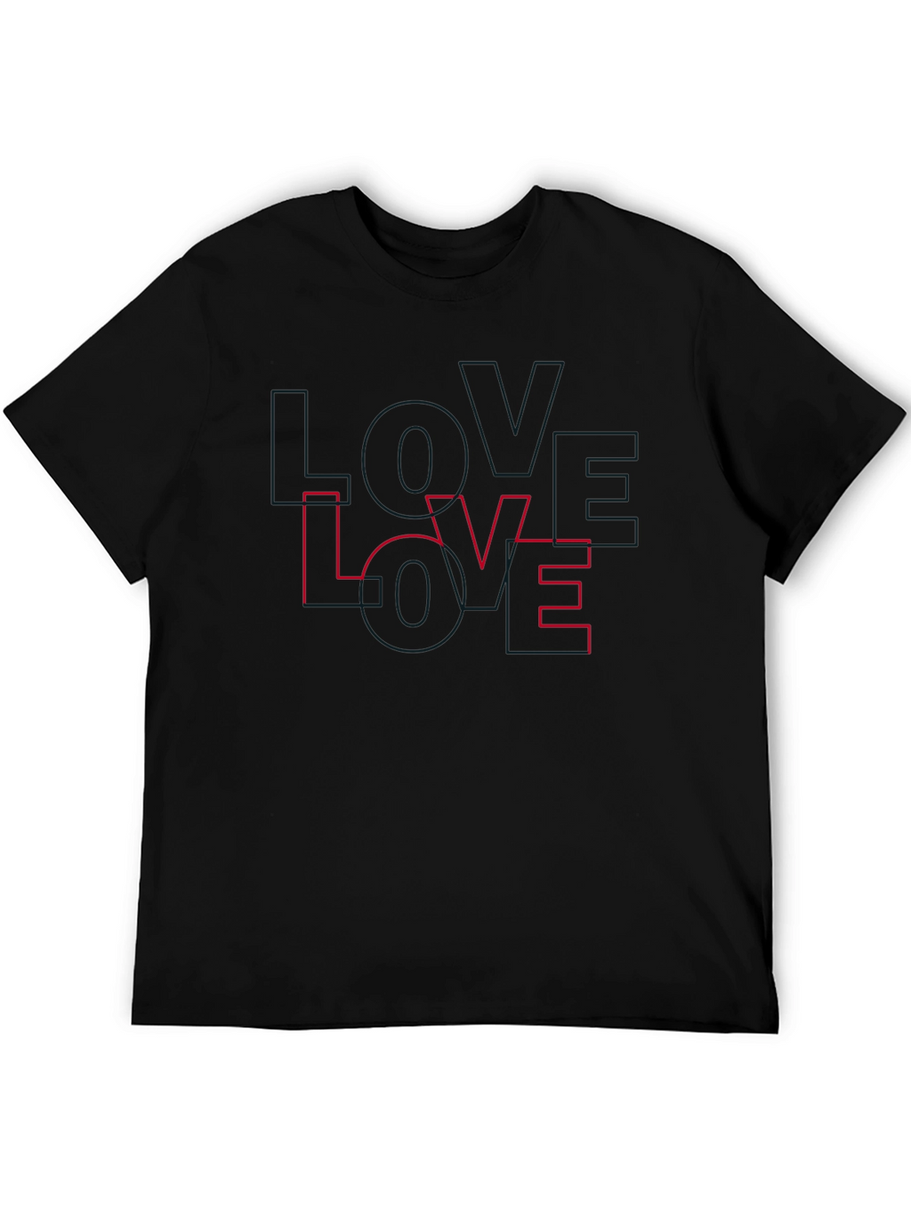 Love Outline Graphic Tee - Stylish Black T-Shirt