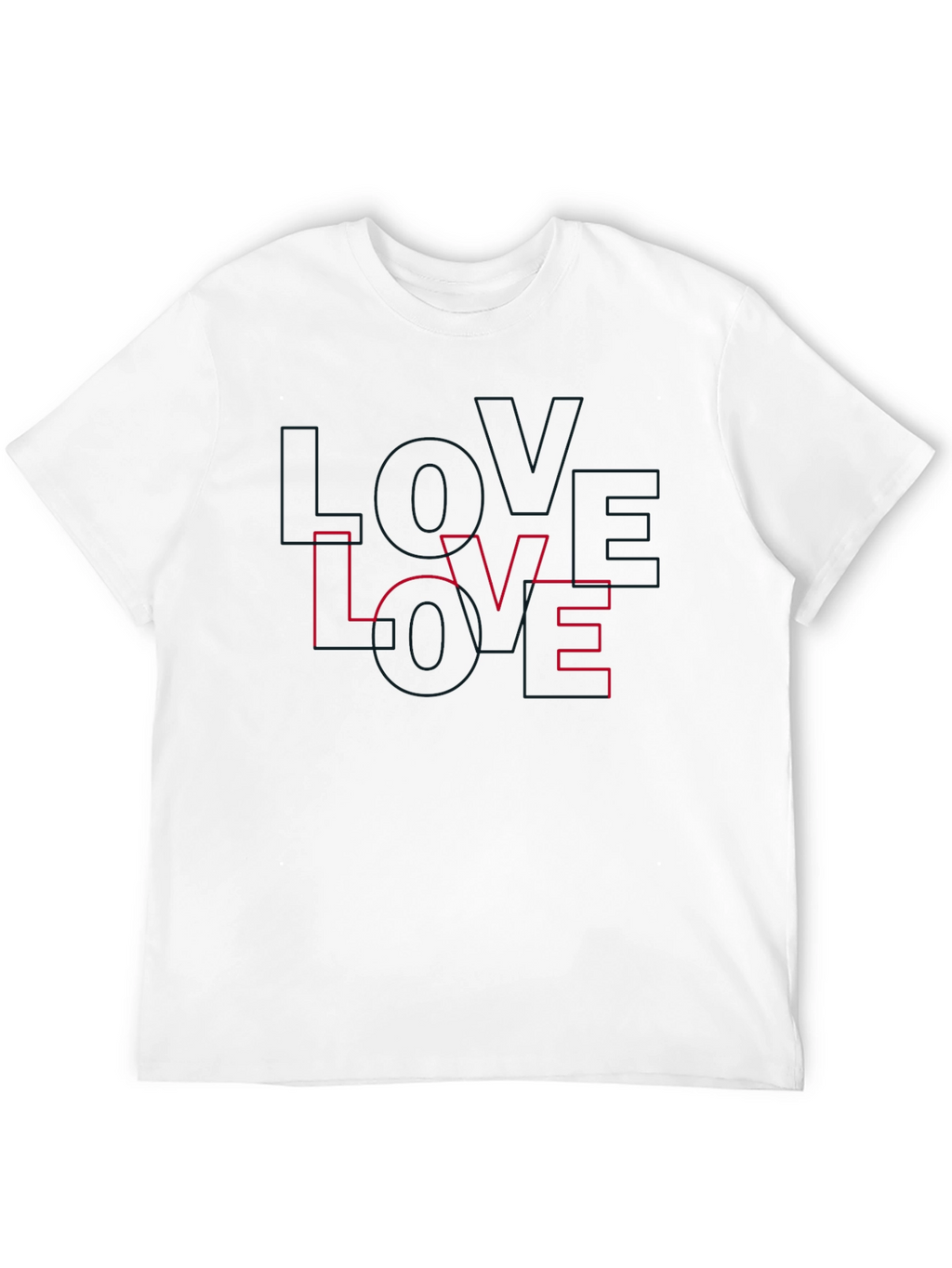 Love Outline Graphic Tee - Stylish Black T-Shirt