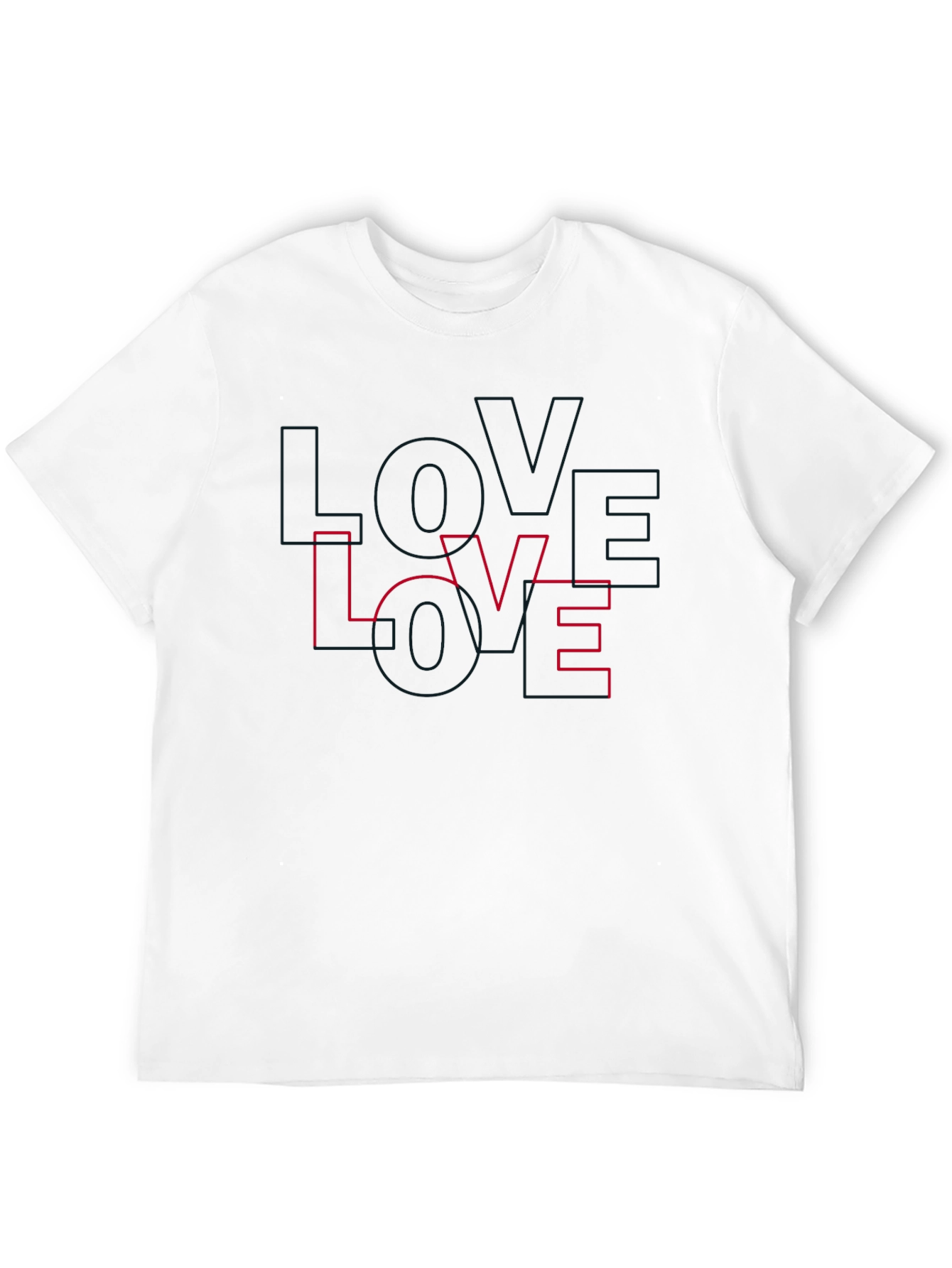 Love Outline Graphic Tee - Stylish Black T-Shirt