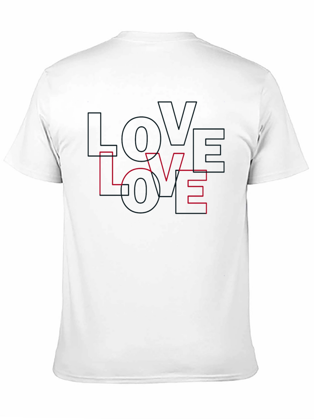 Love Outline Graphic Tee - Stylish Black T-Shirt