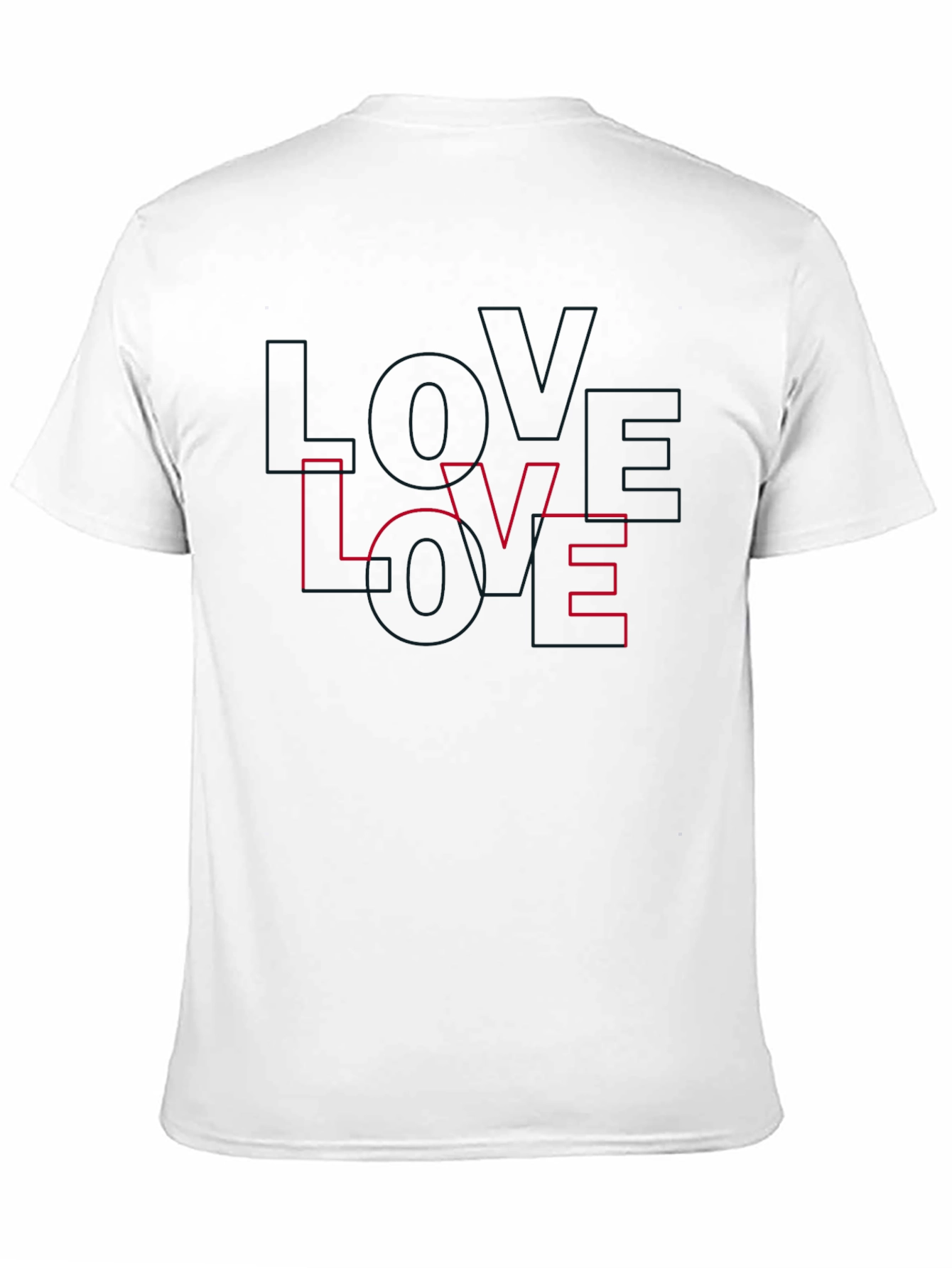 Love Outline Graphic Tee - Stylish Black T-Shirt