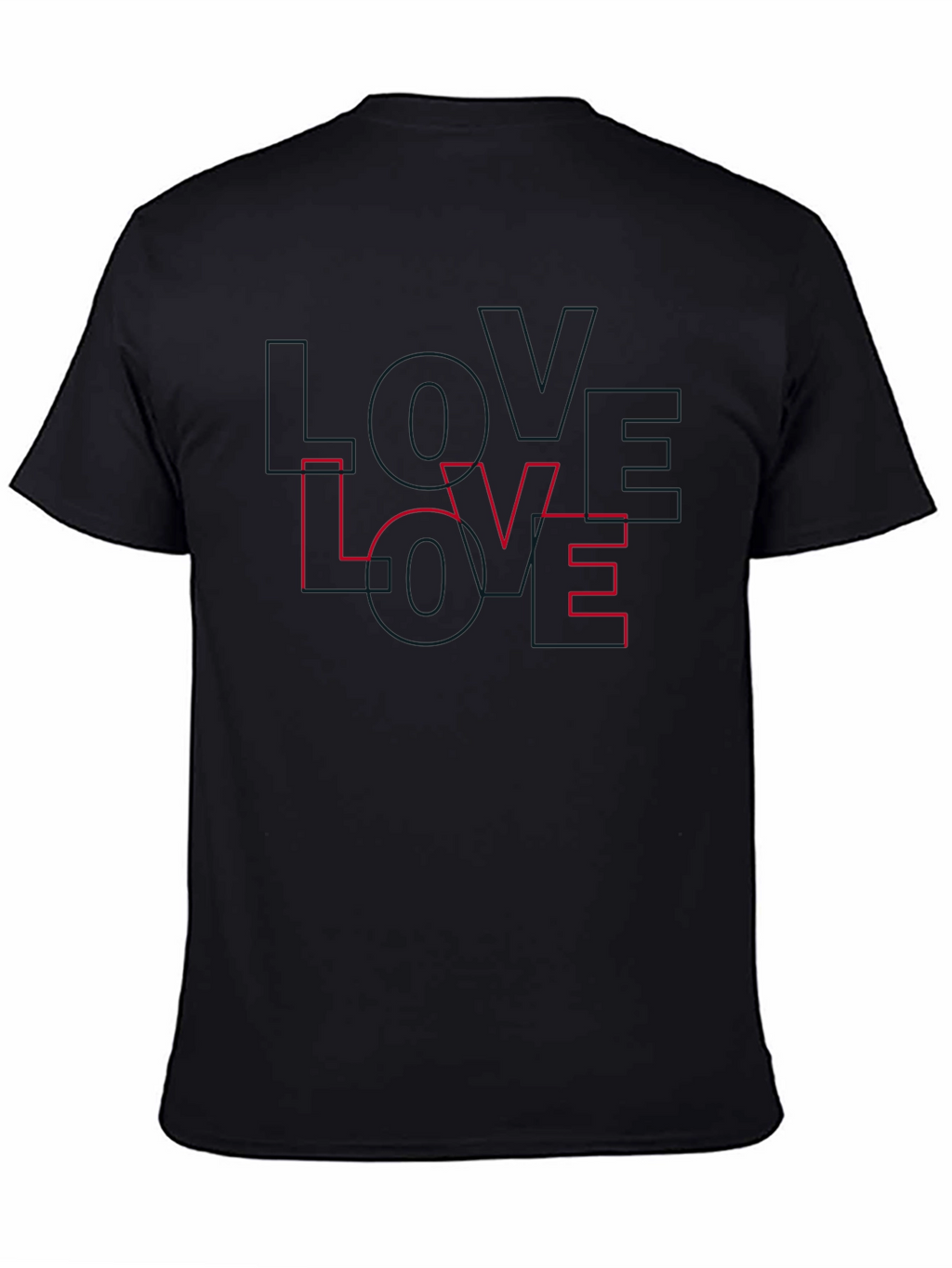 Love Outline Graphic Tee - Stylish Black T-Shirt