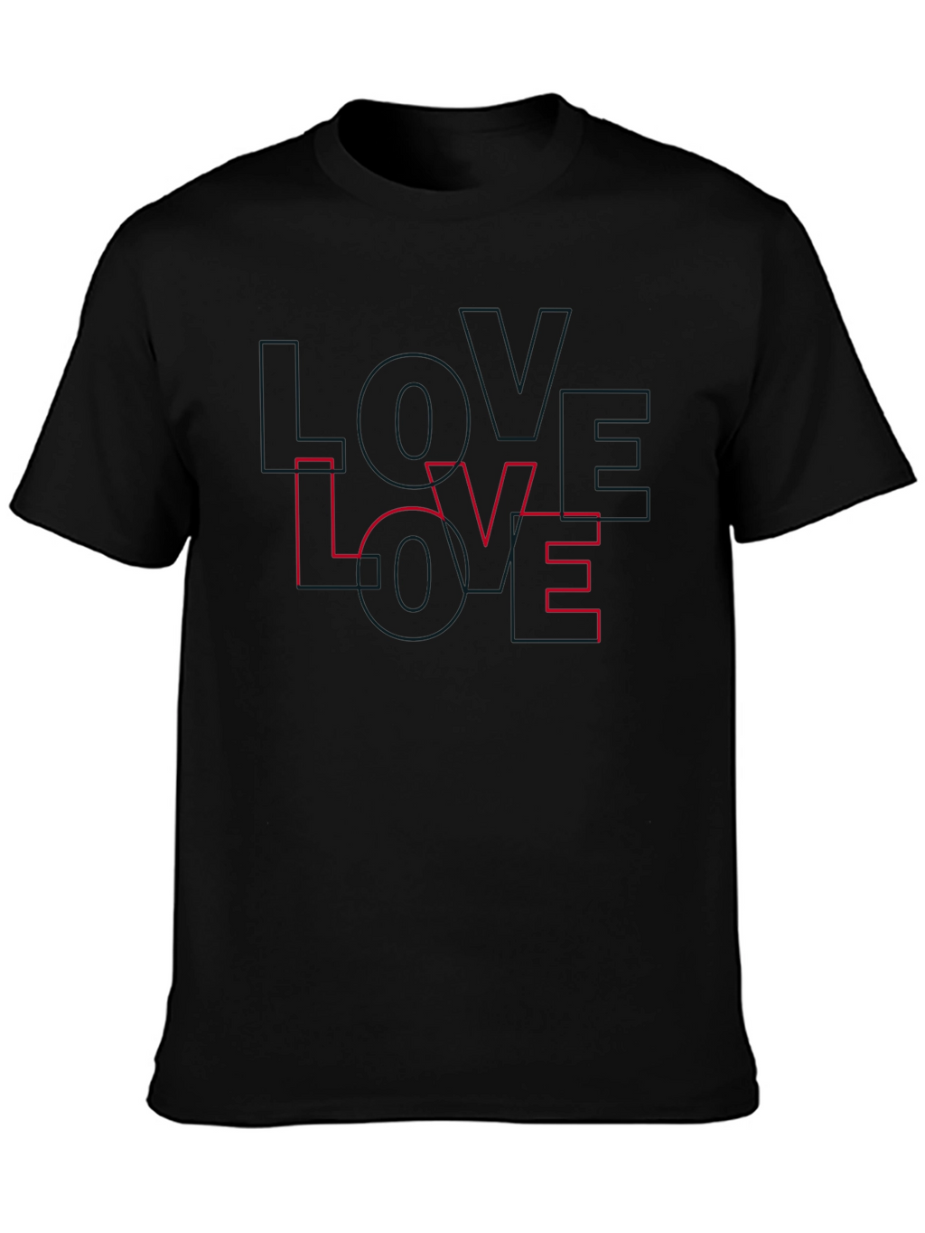 Love Outline Graphic Tee - Stylish Black T-Shirt