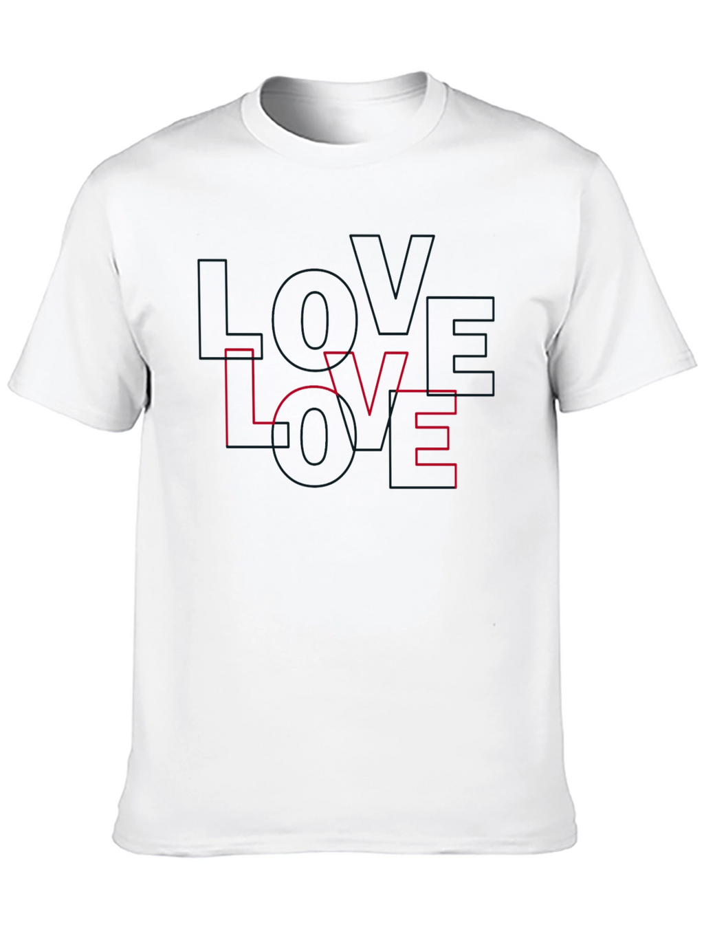Love Outline Graphic Tee - Stylish Black T-Shirt