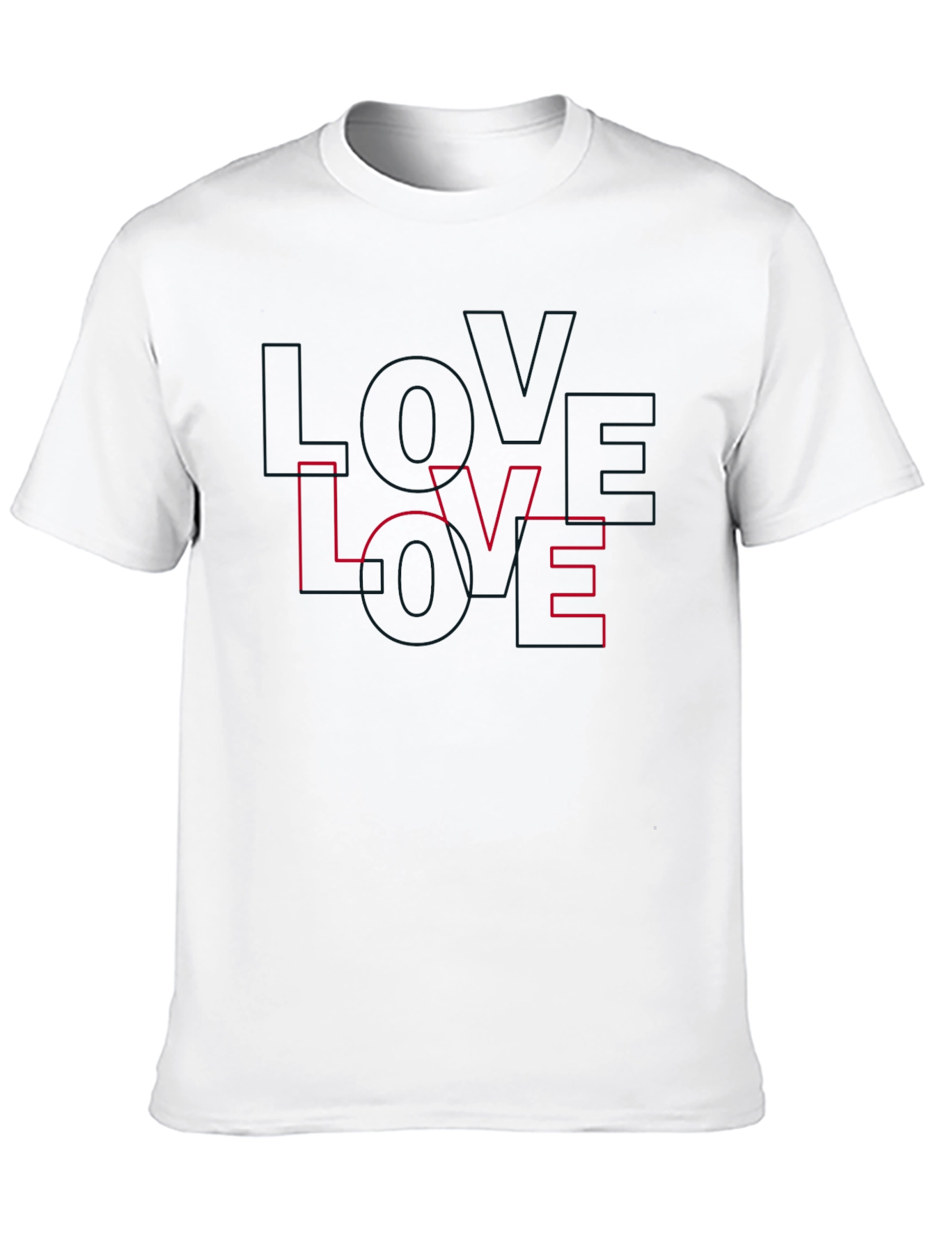 Love Outline Graphic Tee - Stylish Black T-Shirt