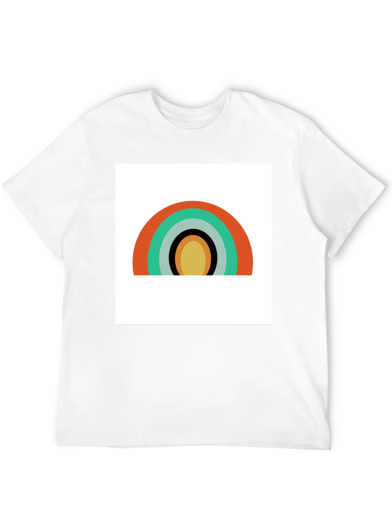 Retro Rainbow Graphic Tee - Modern Style