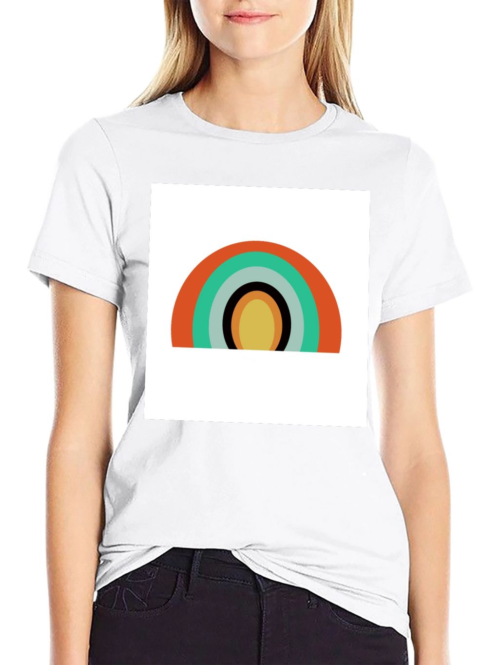 Retro Rainbow Graphic Tee - Modern Style