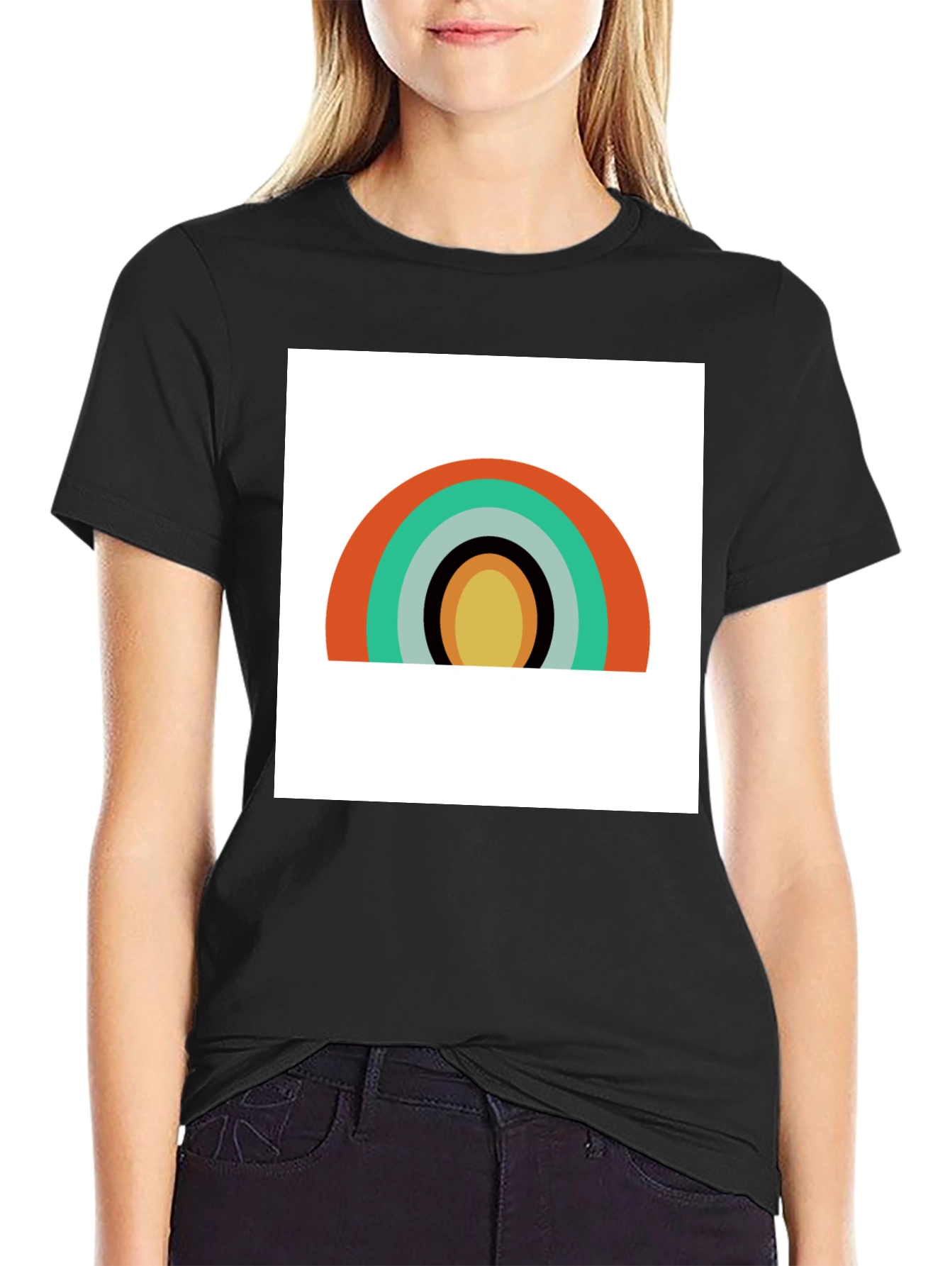 Retro Rainbow Graphic Tee - Modern Style
