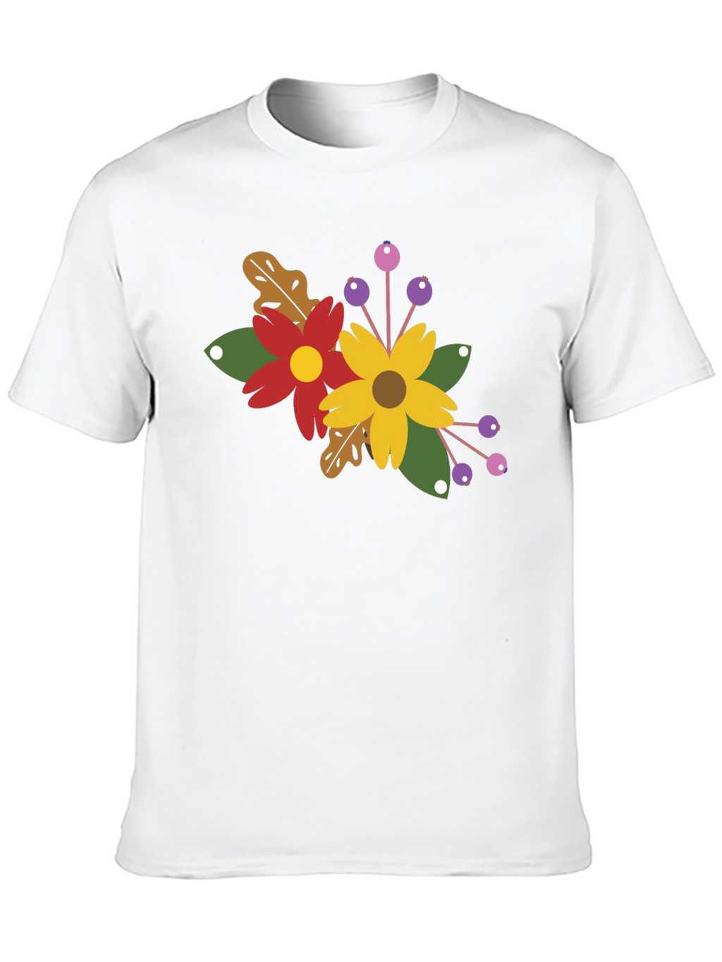 Floral Bouquet Graphic T-Shirt - Black