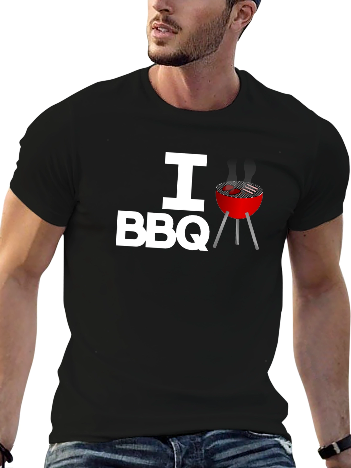 I Heart BBQ Graphic Tee - Black T-Shirt