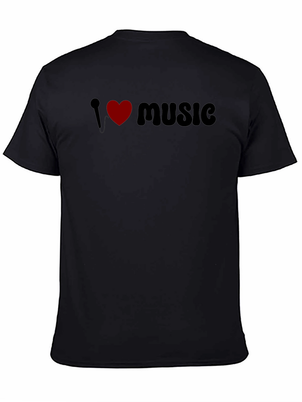 I Love Music Graphic Tee - Black