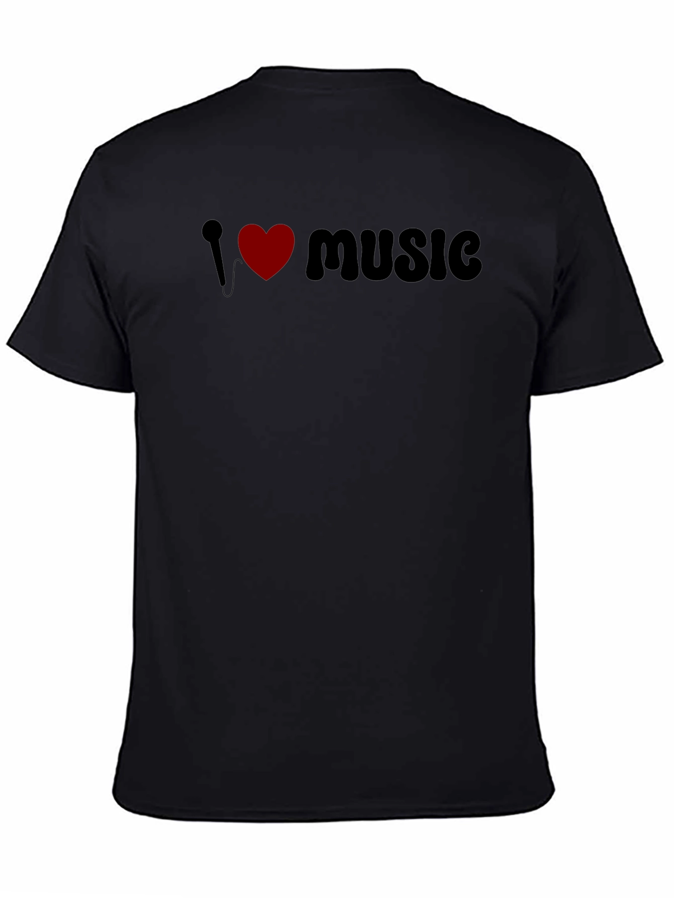 I Love Music Graphic Tee - Black