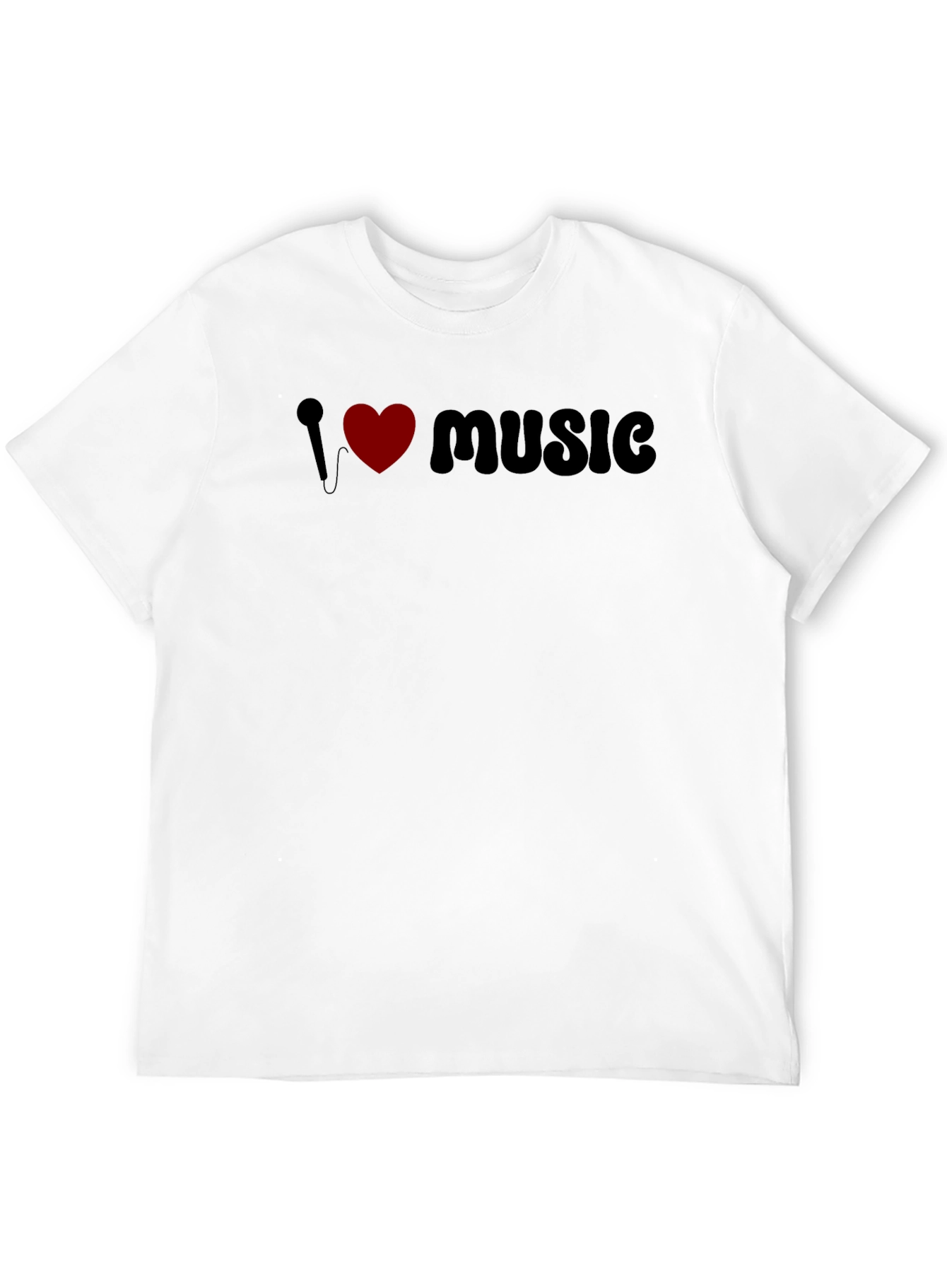 I Love Music Graphic Tee - Black
