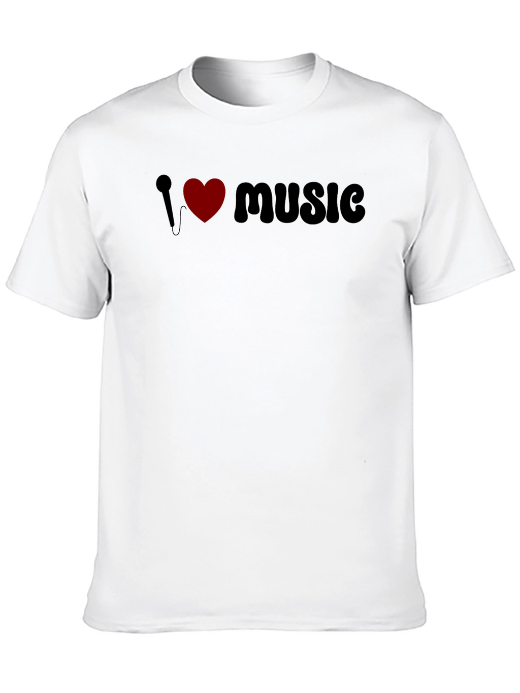 I Love Music Graphic Tee - Black